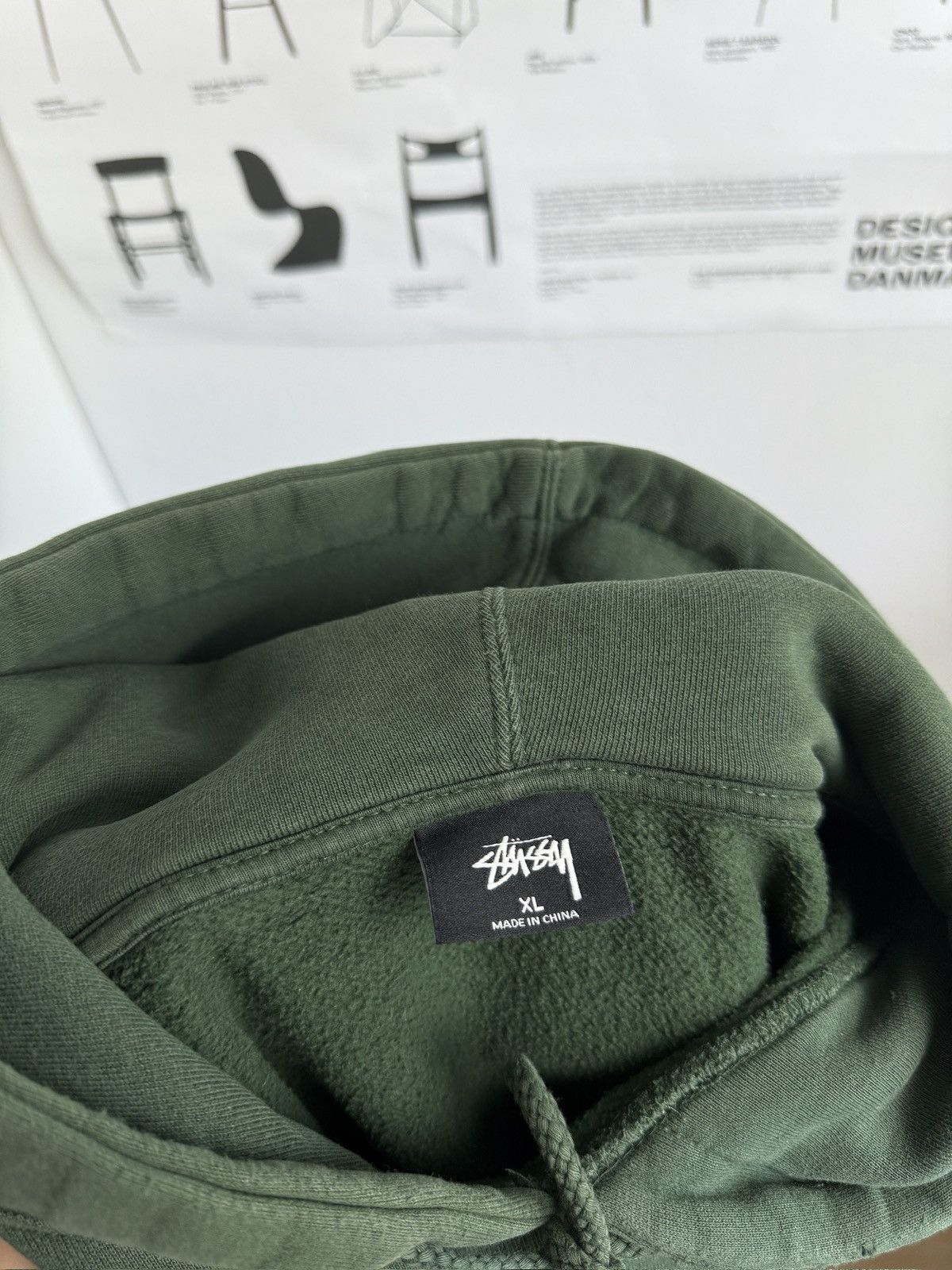 Stussy × Vintage Stussy dark green center logo hoodie XL skate gorpcore y2k Size US XL / EU 56 / 4 - 5 Thumbnail