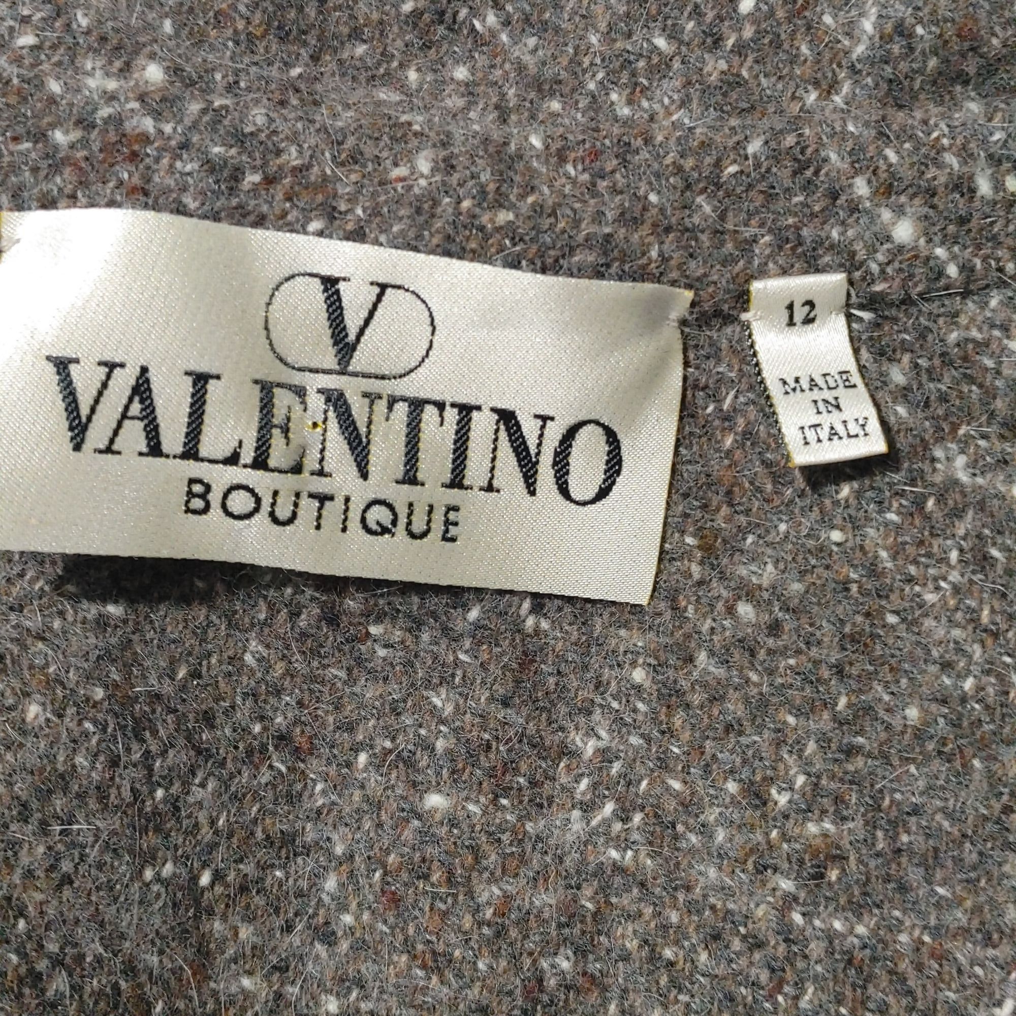 Other Valentino Skirt Suit Set Sz 12 Wool Angora Blend Brown Tweed Size XL / US 12-14 / IT 48-50 - 4 Thumbnail