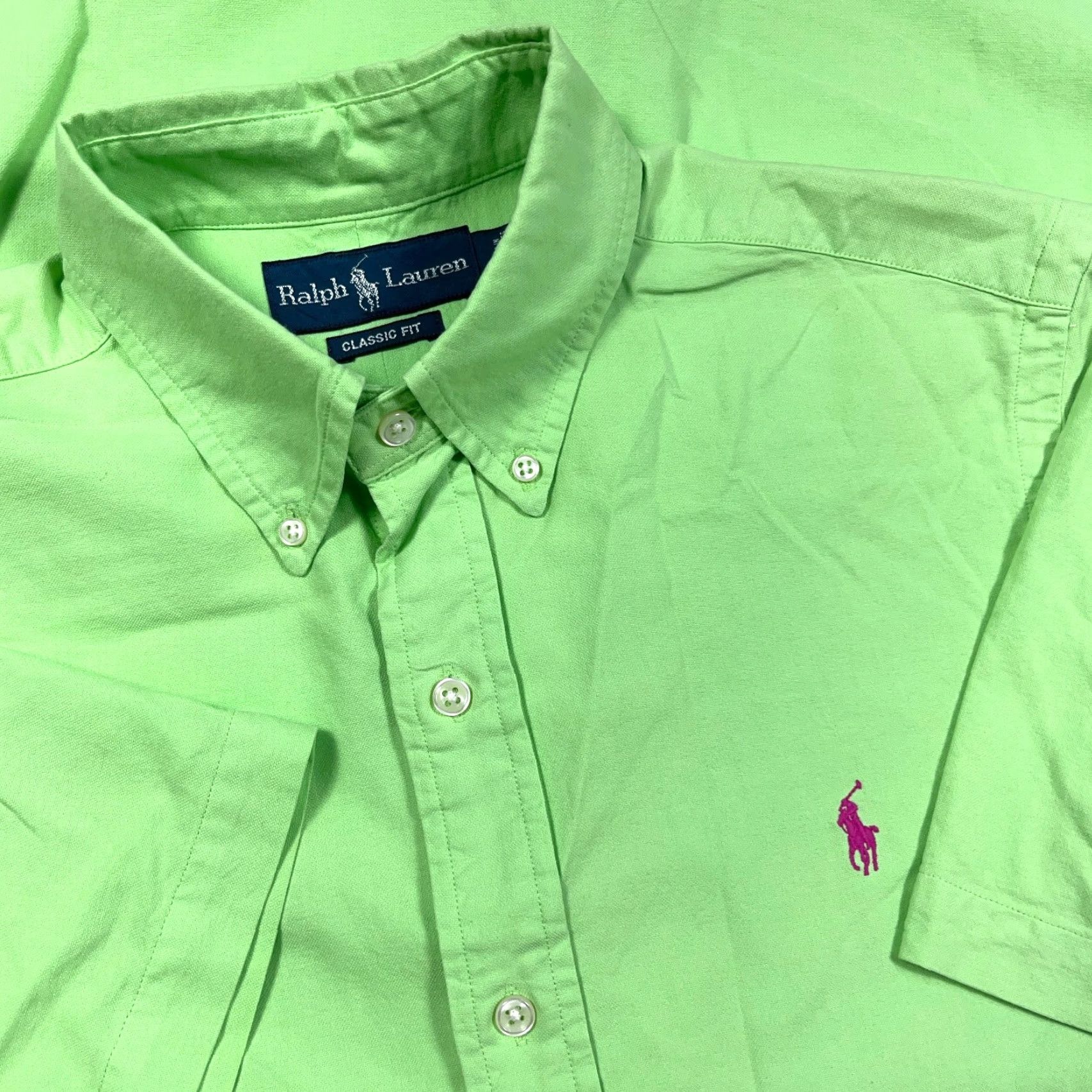 Ralph Lauren Ralph Lauren Button-Up Shirt Men Small Lime Green Pink Pony Classic Oxford Shirt Colorful, Preppy, Modern Mens Size US S / EU 44-46 / 1 - 2 Thumbnail