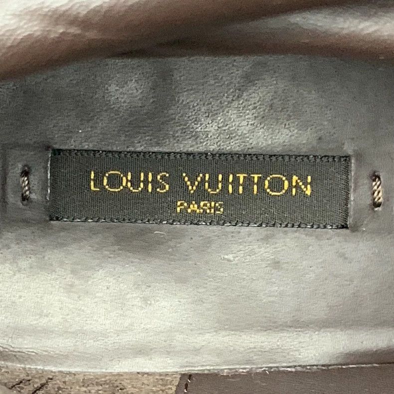 Louis Vuitton Louis Vuitton Dark brown logo print block mid-heel boots Size US 5.5 / EU 38 - 7 Thumbnail