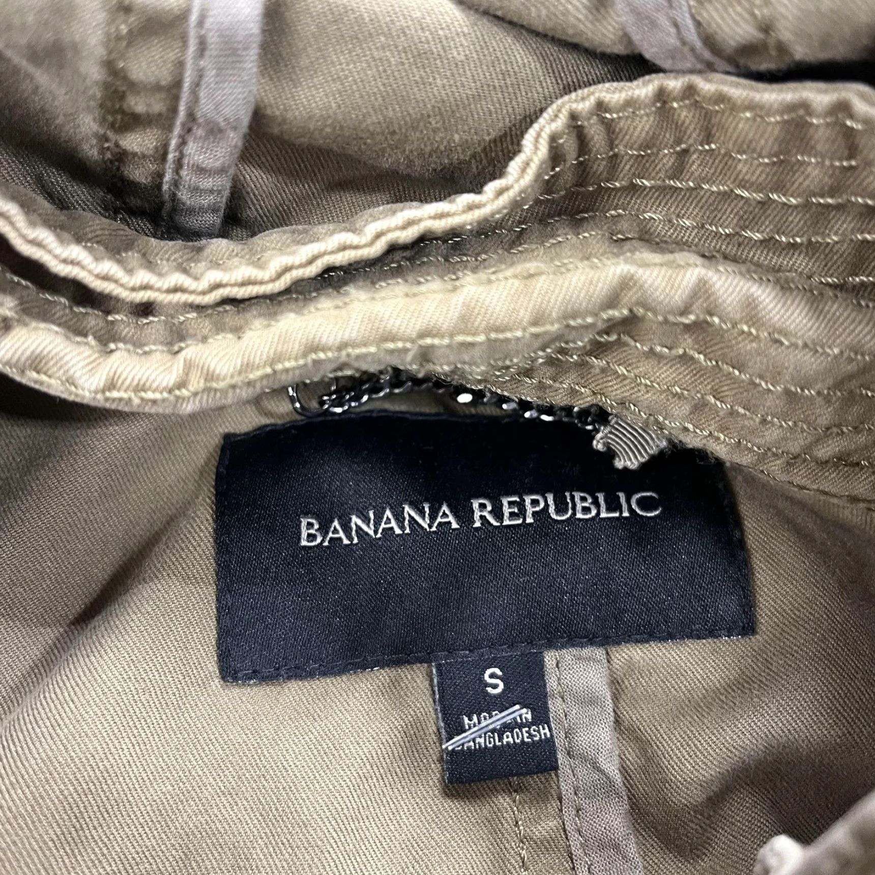 Banana Republic VINTAGE? No. Banana Republic Coat Women S Beige Hooded Anorak Twill Utility Jacket Size S / US 4 / IT 40 - 5 Thumbnail