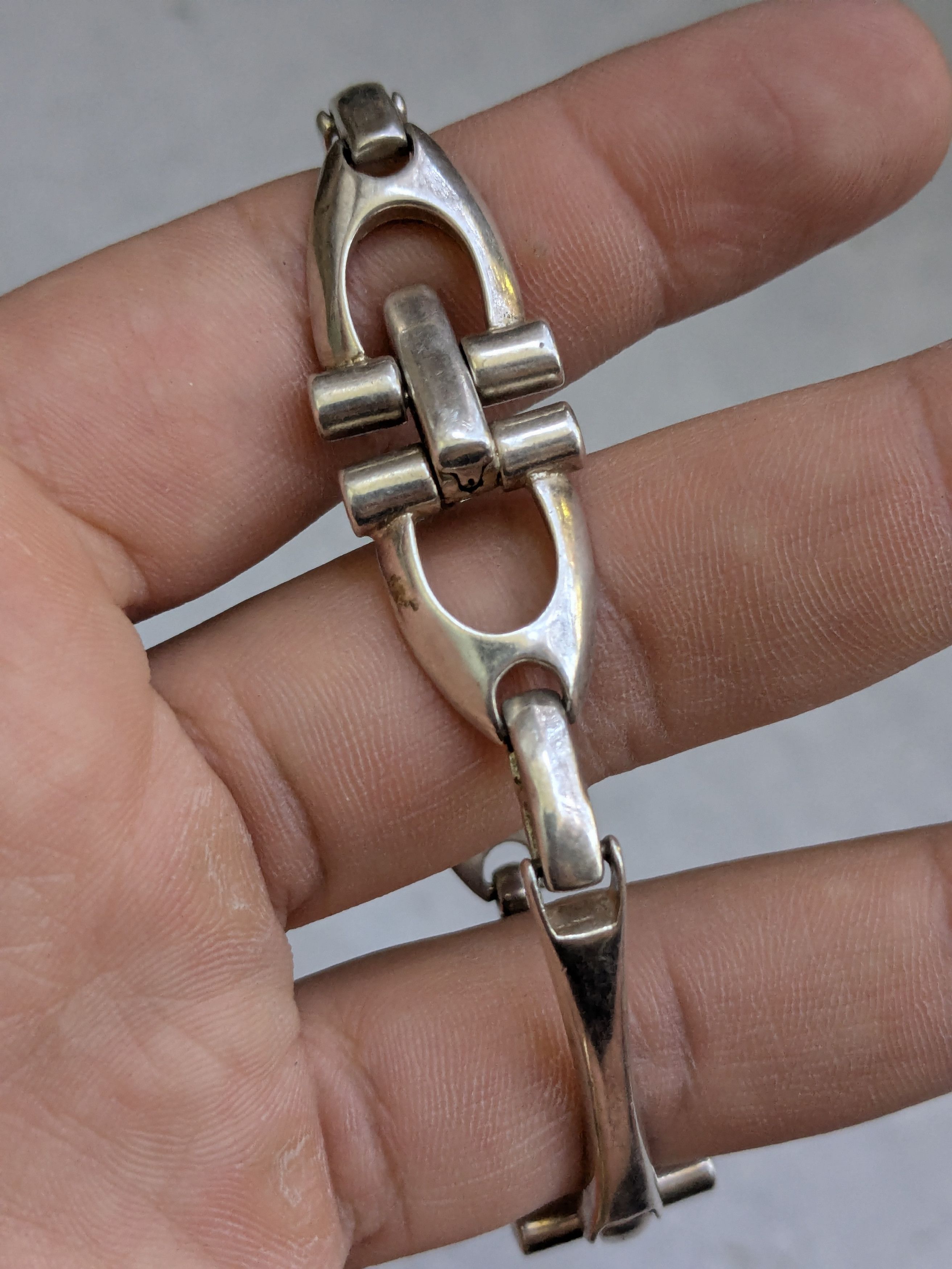 Jewelry Vintage Sterling Silver Bracelet Equestrian 6.75" Size ONE SIZE - 11 Thumbnail