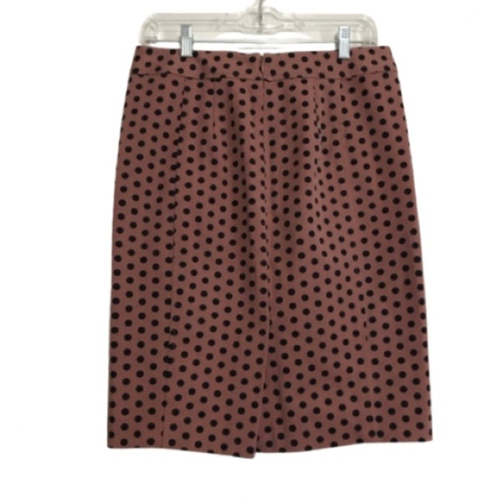 Loft Ann Taylor Loft Mauve Black Polka Dot Pencil Skirt Size 28" / US 6 / IT 42 - 1 Thumbnail