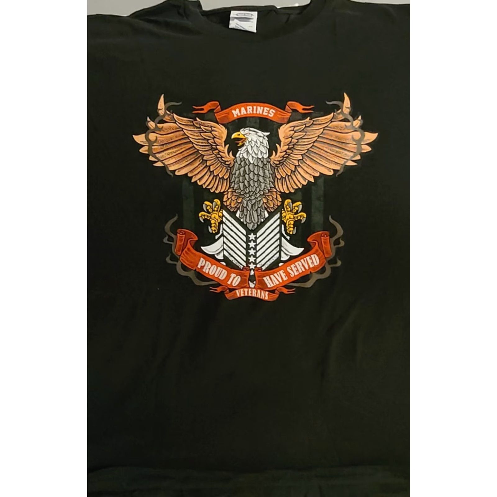 Vintage VINTAGE Marine Veteran Graphic T-Shirt Men XL Black Military USA 90s Size US XL / EU 56 / 4 - 2 Thumbnail