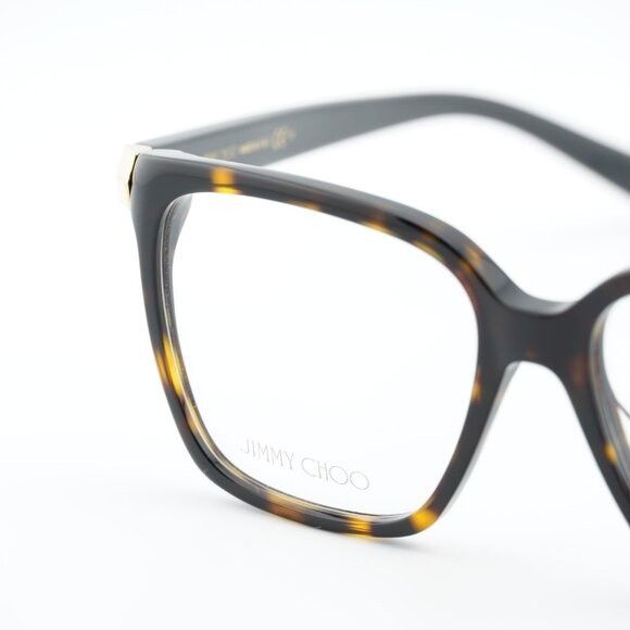 Jimmy Choo Jimmy Choo JC227 0086 00 Eyeglasses Havana 52mm Square Frame Size ONE SIZE - 6 Thumbnail