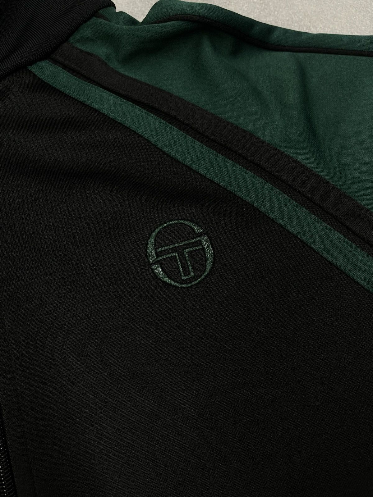 Sergio Tacchini Vintage Sergio Tacchini Track Jacket Black/Green Italy Size US L / EU 52-54 / 3 - 6 Thumbnail