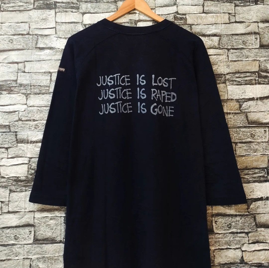 Japanese Brand Neighborhood Justice For All Raglan Size US L / EU 52-54 / 3 - 4 Thumbnail