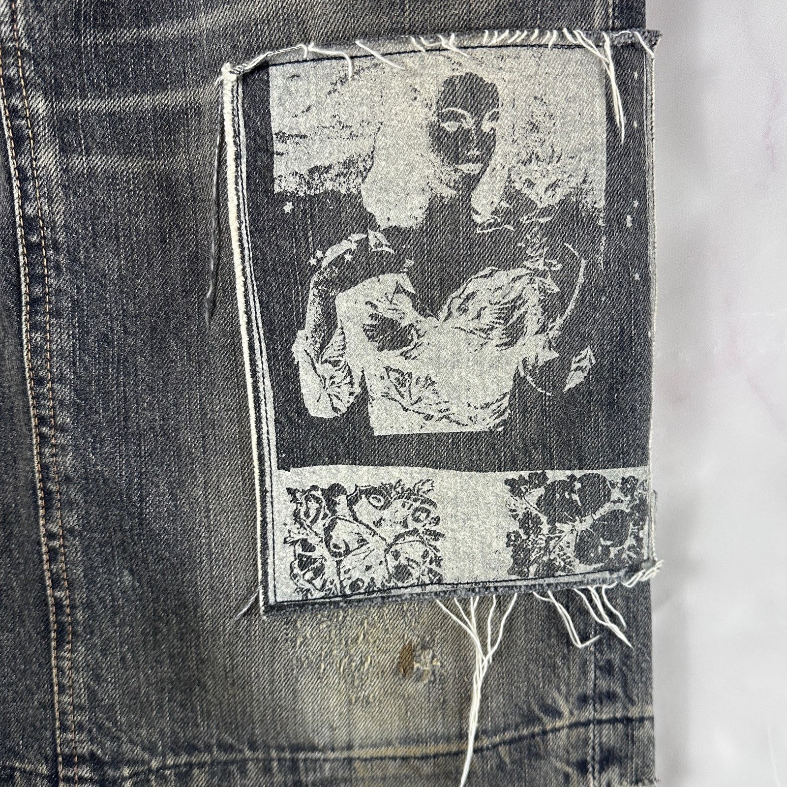 Hysteric Glamour Studded & Repaired Grey Denim Skirt Size 28" / US 6 / IT 42 - 5 Thumbnail