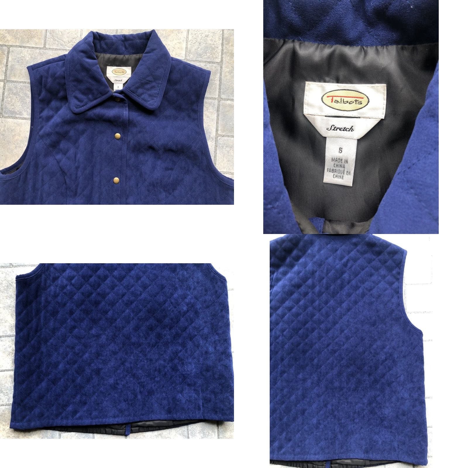 Talbots Talbots Vest Women’s Blue Button Up Quilted S Stretch Outdoor Travel Polyester Button Up Vest S (adjust to maintain words) Size S / US 4 / IT 40 - 8 Thumbnail