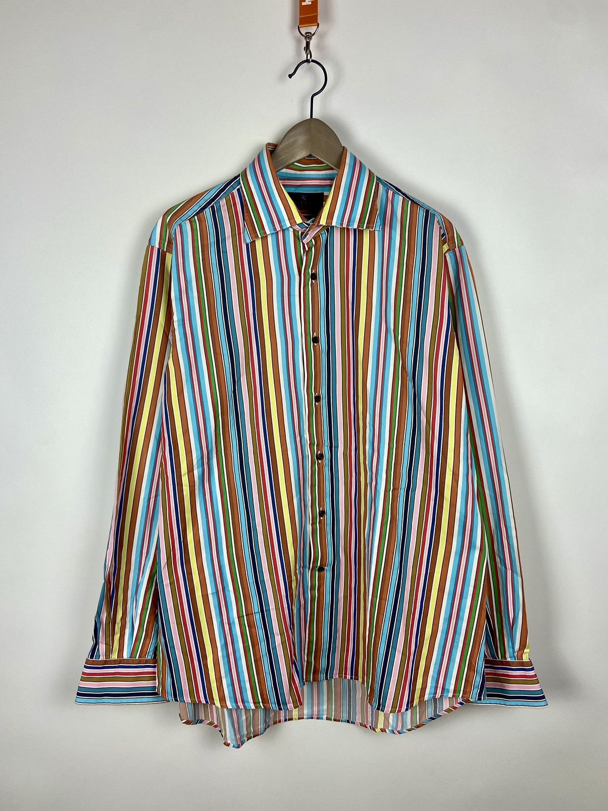Etro Etro Milano Mens Striped Button-Down Luxury Shirt Size US L / EU 52-54 / 3 - 1 Thumbnail