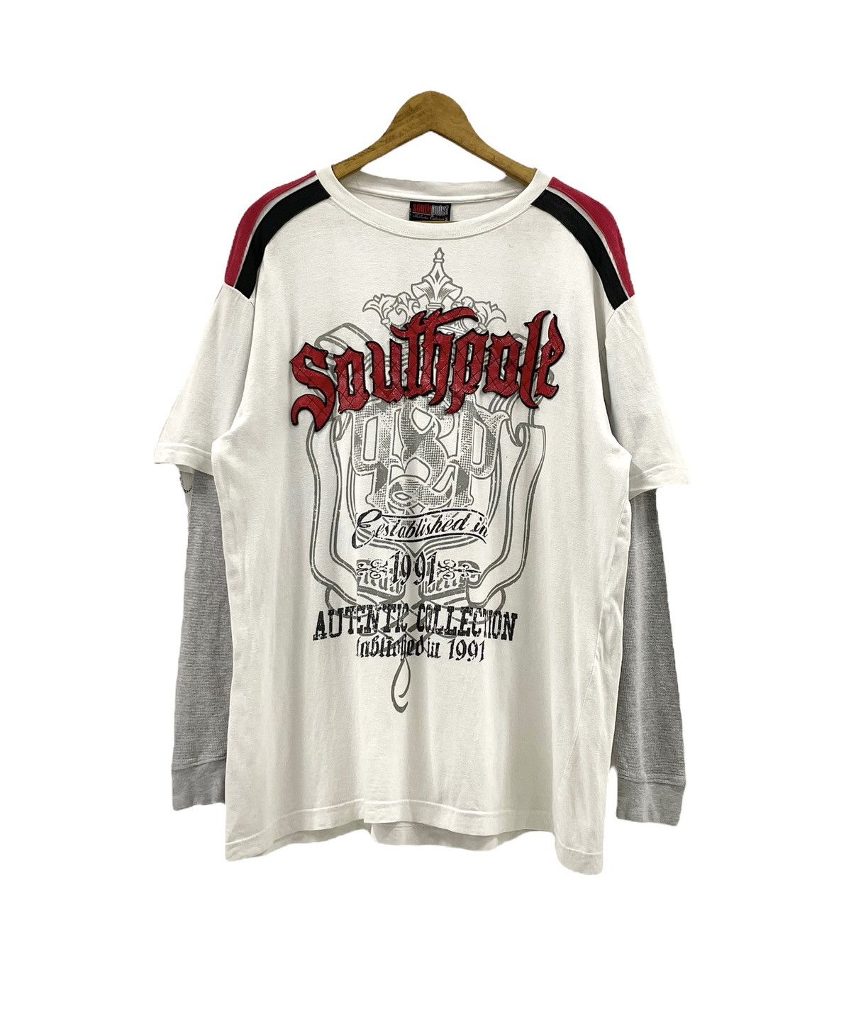 image of Affliction x Jnco Vintage Southpole Spellout Tshirt in White, Men's (Size Medium)