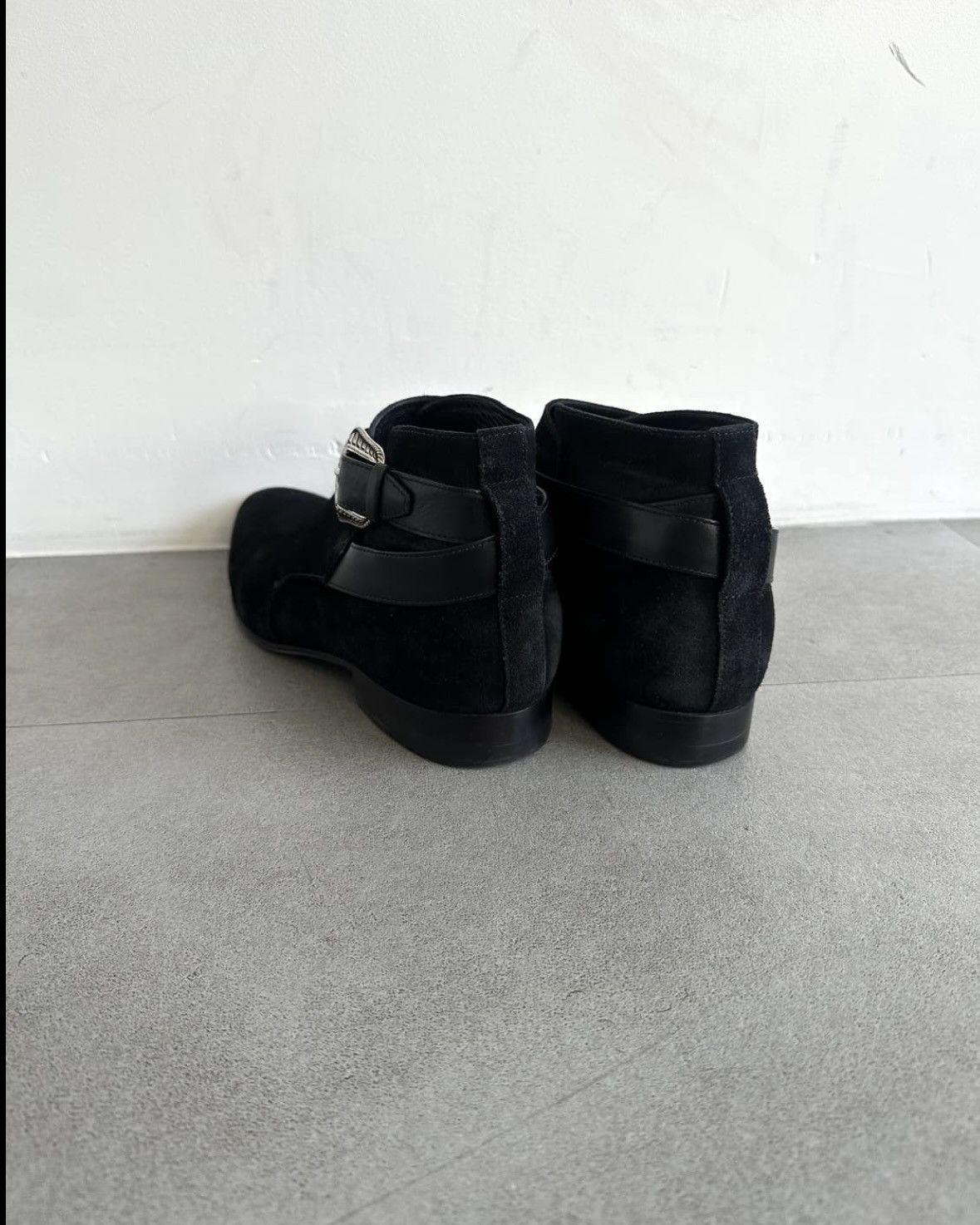 Saint Laurent Paris Black Suede Jodpur Western Buckle Boots Size US 7.5 / EU 40-41 - 6 Thumbnail
