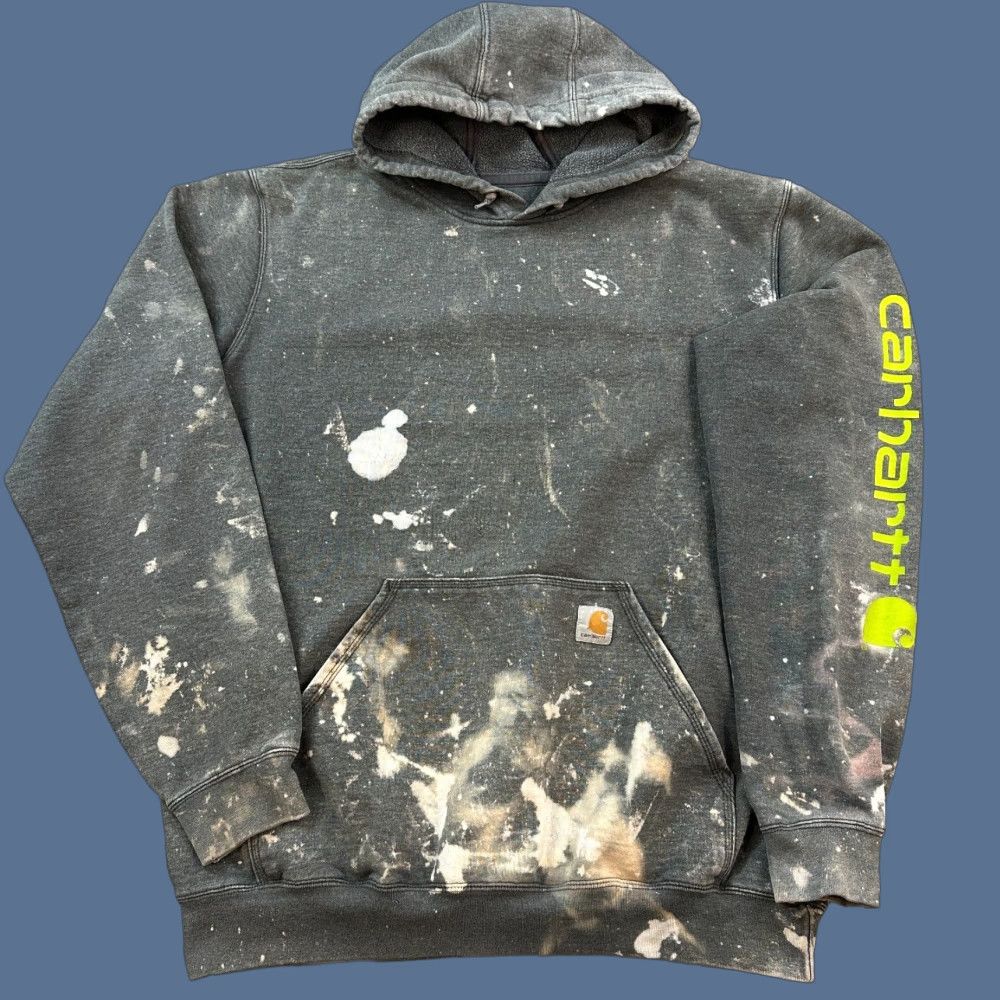 Carhartt Carhartt Hoodie Mens Large Tall Gray Splatter Original Fit Pullover Work Wear Size US L / EU 52-54 / 3 - 1 Thumbnail