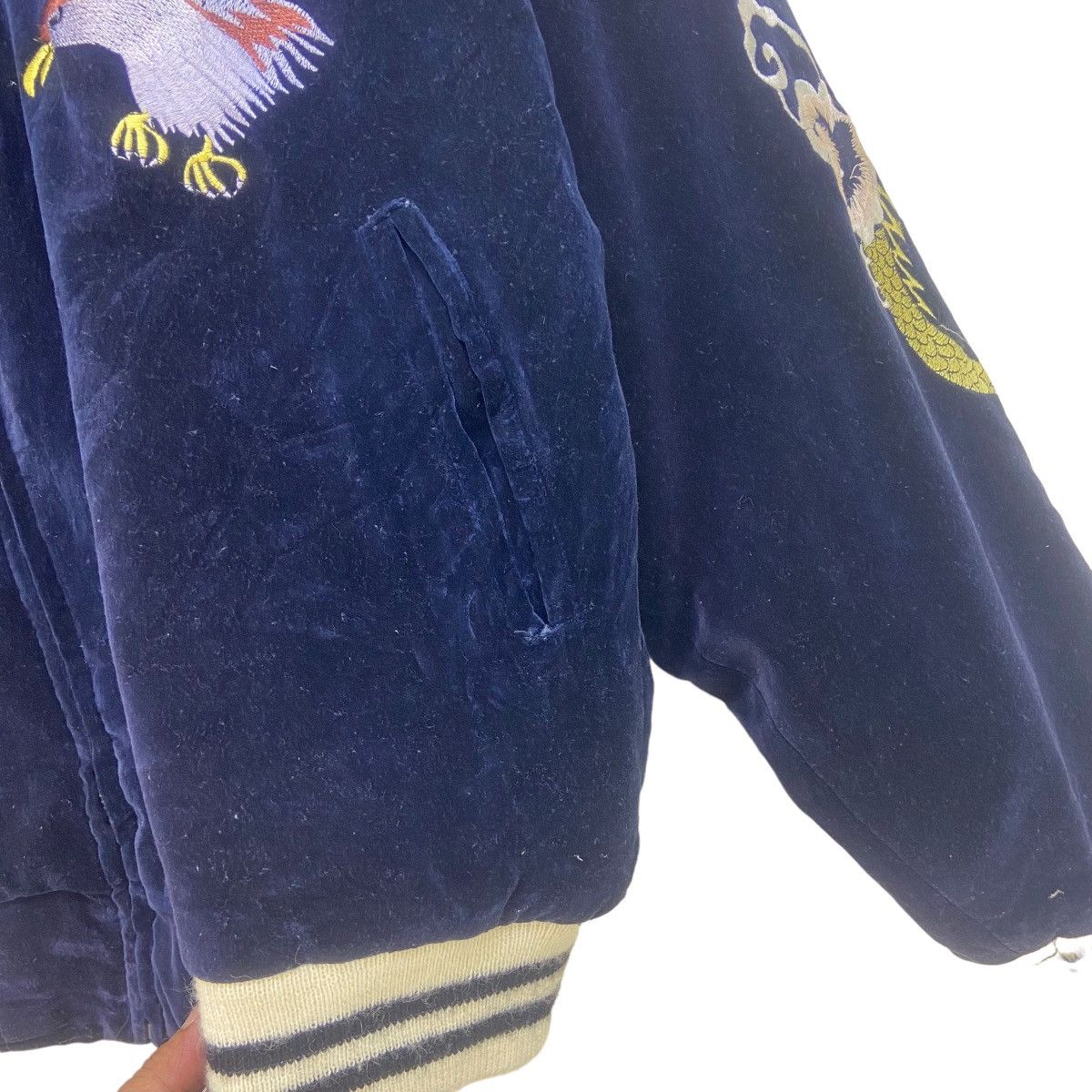 Japanese Brand Vintage Houston Navy Velvet Sukajan Souvenir Jacket Size US S / EU 44-46 / 1 - 20 Thumbnail