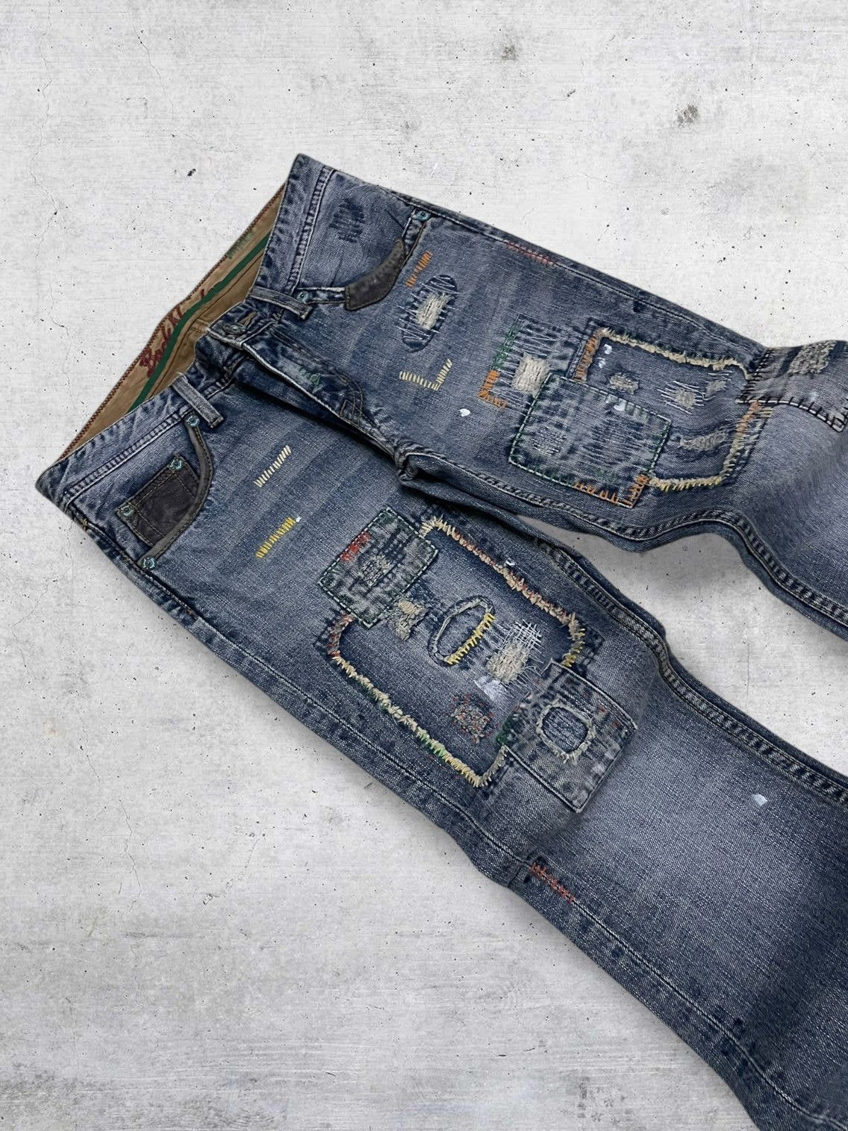Hysteric Glamour VINTAGE BACK NUMBER JAPAN DESIGNER OG FLARED PATCHWORK DENIM Size US 30 / EU 46 - 7 Thumbnail