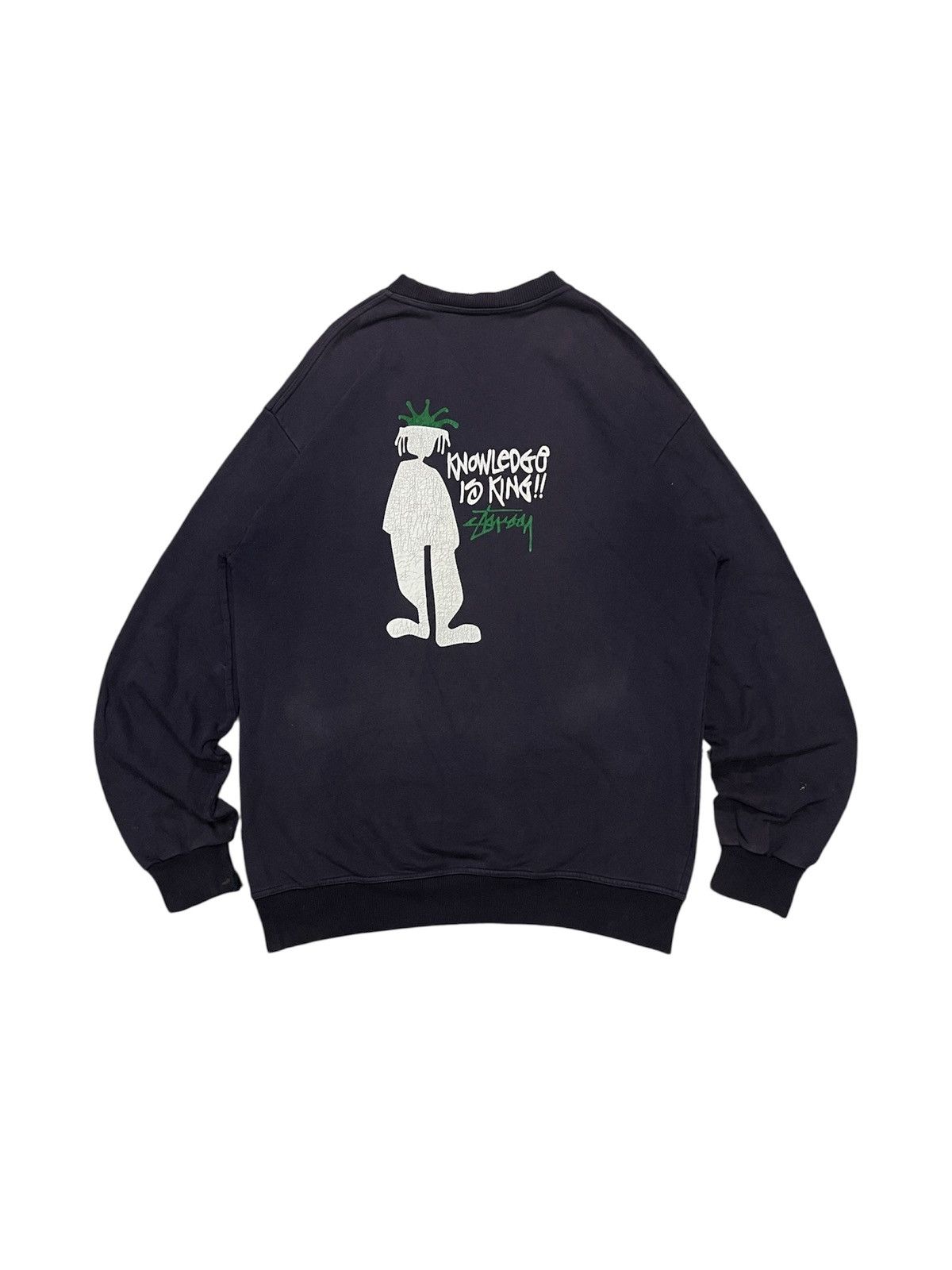 Stussy 90s STUSSY RASTAMAN KNOWLEDGE IS KING SWEATSHIRT DISTRESSED Size US S / EU 44-46 / 1 - 1 Thumbnail