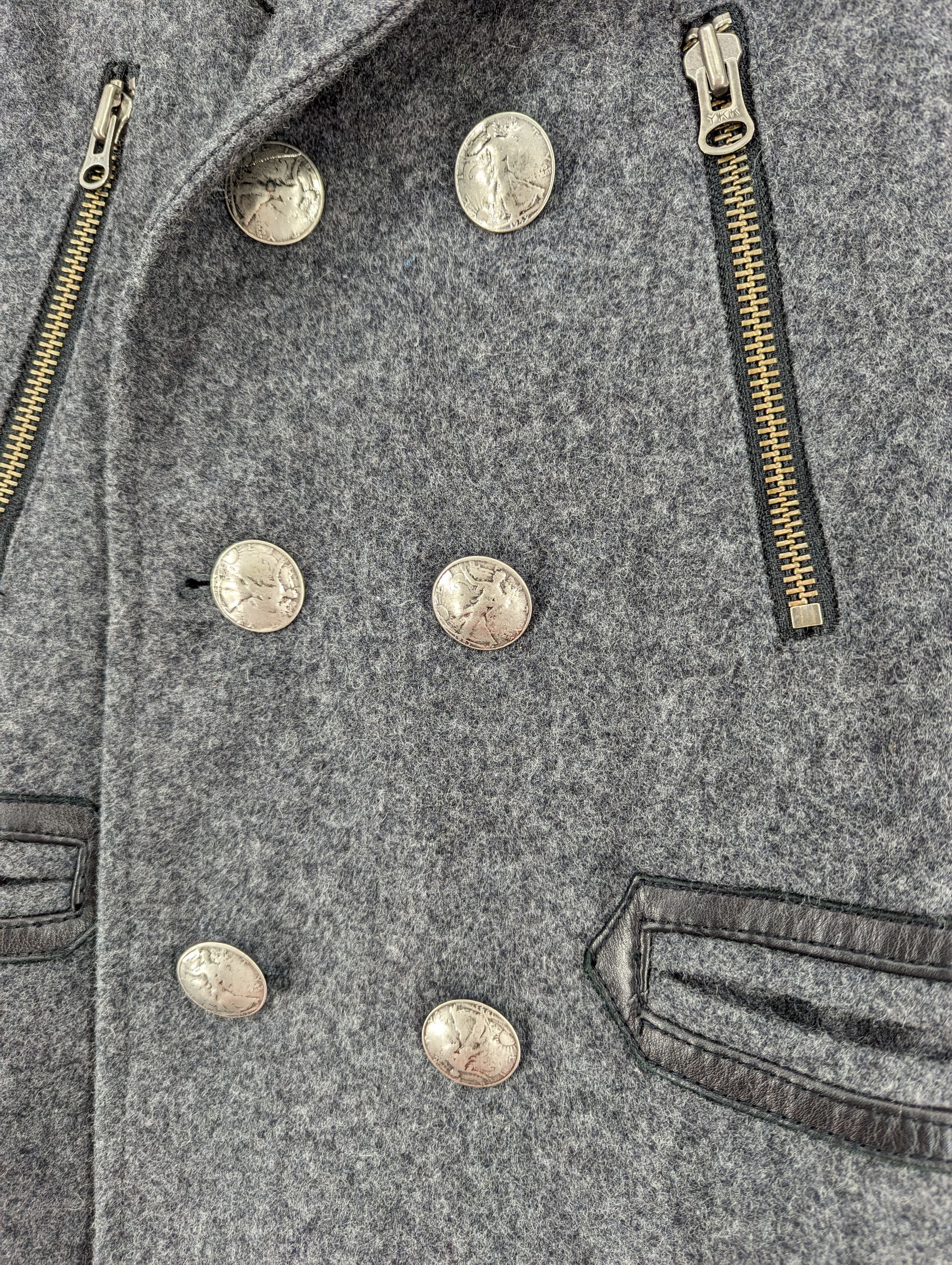 Japanese Brand 🔥RARE🔥291295 Homme Double Breasted Wool Jacket Size M / US 6-8 / IT 42-44 - 7 Thumbnail