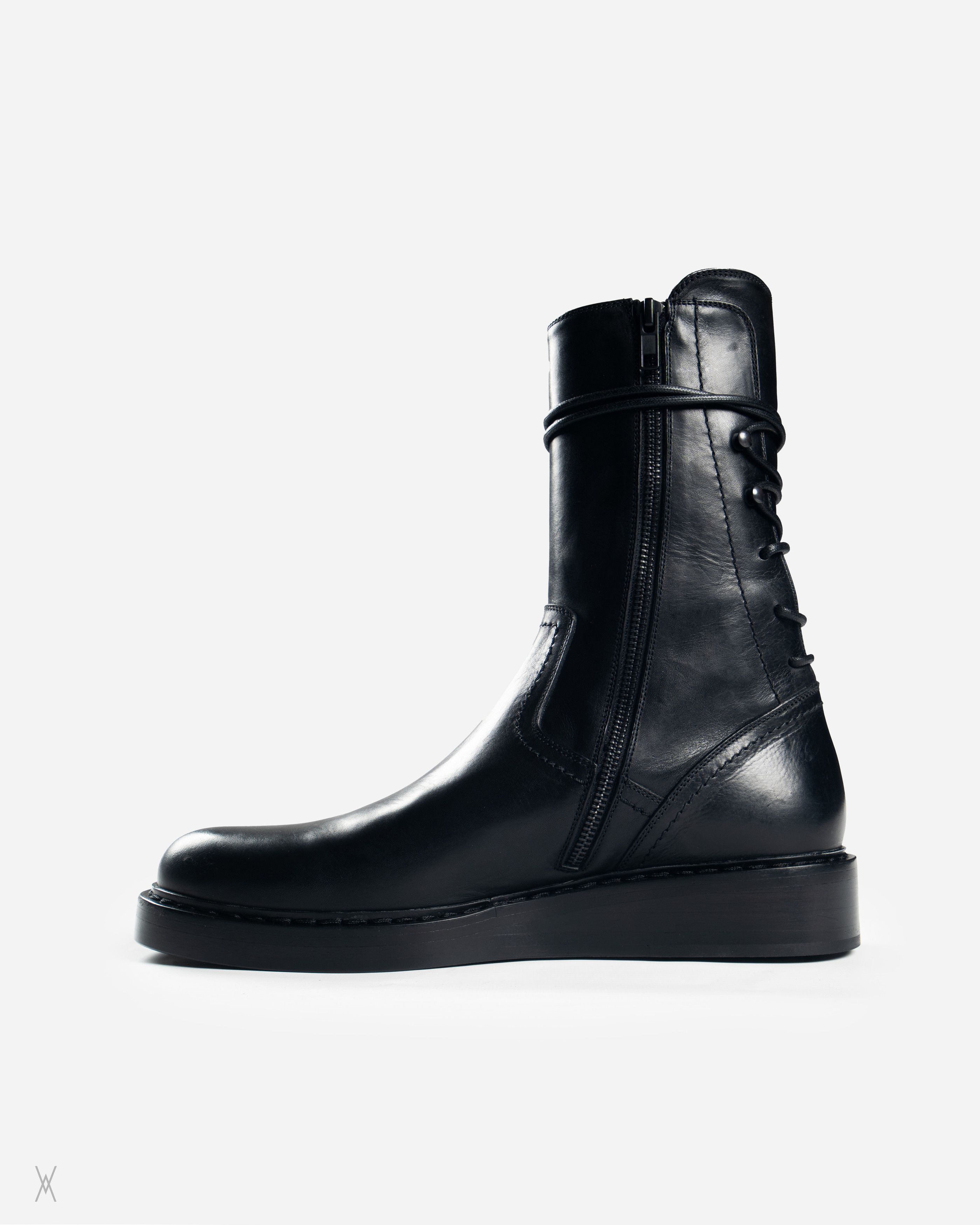 Ann Demeulemeester Ann Demeulemeester black glove calf leather boots backlace Size US 9 / EU 42 - 3 Thumbnail