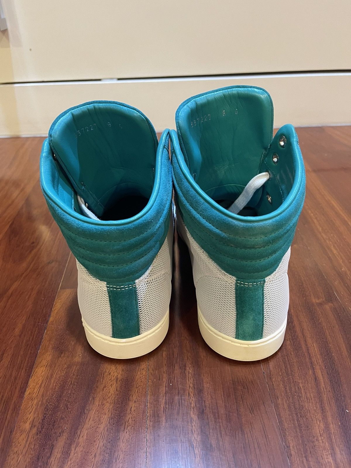 Gucci High Top Suede Mesh Green Size US 8.5 / EU 41-42 - 4 Thumbnail