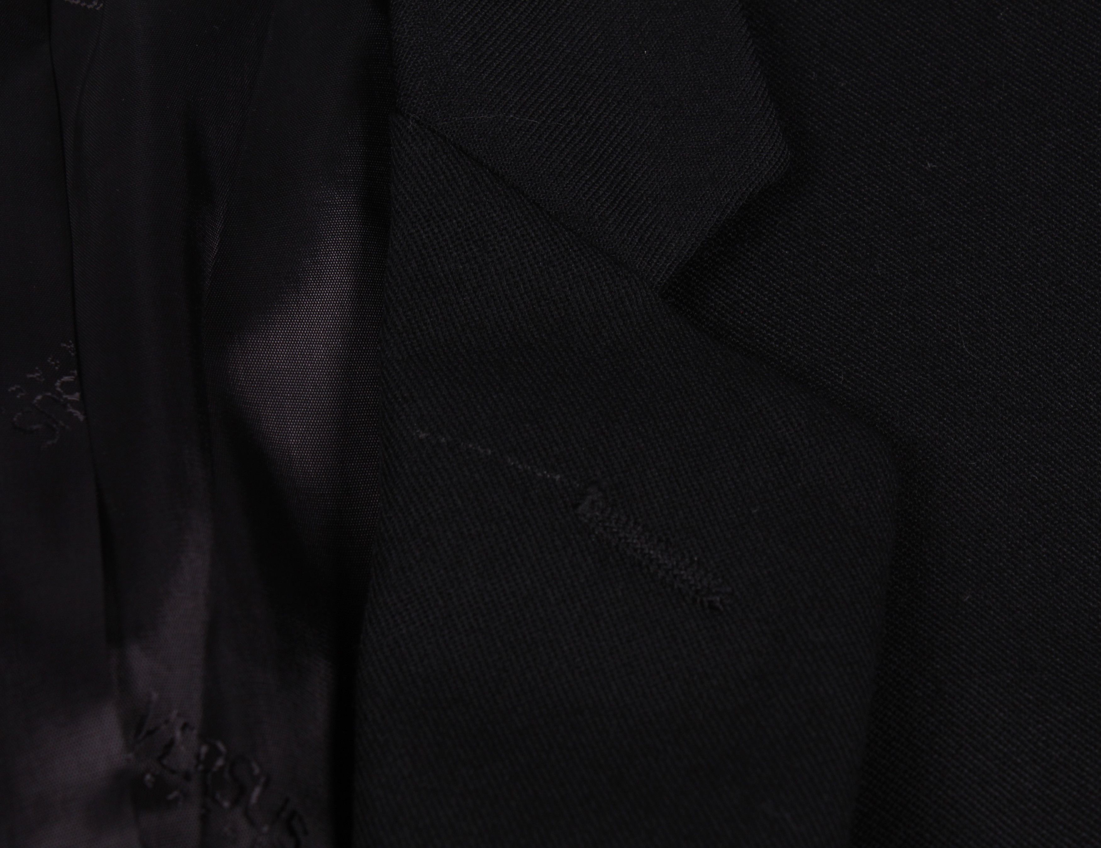 Versace × Versus Versace Vintage Versus Gianni Versace 3 Button Black Wool Blazer Size 52R - 12 Thumbnail