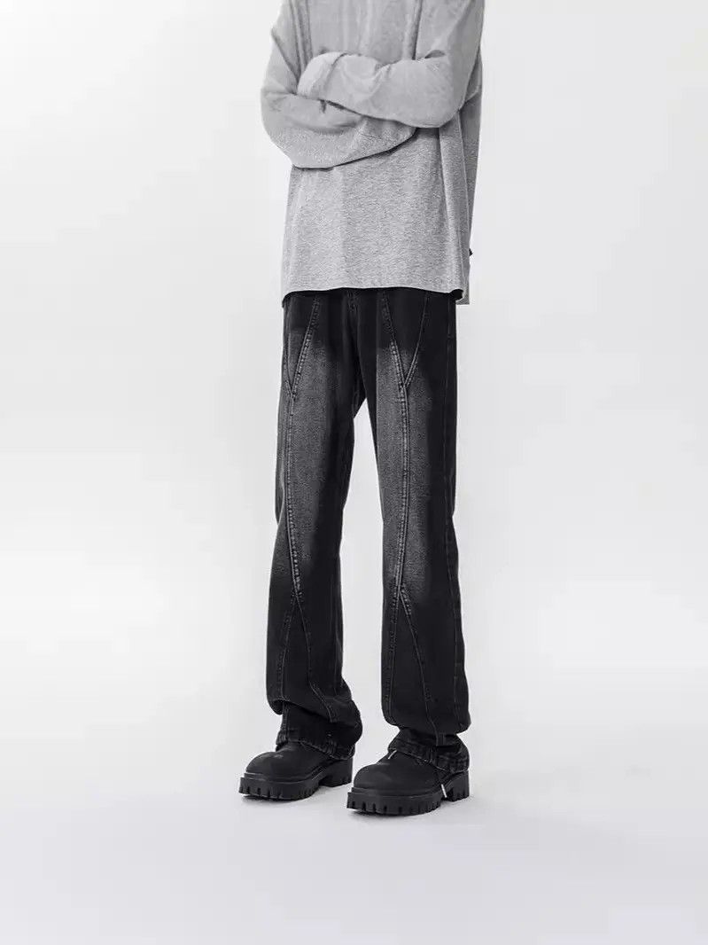 Japanese Brand Retro loose straight leg wide leg jeans Size US 32 / EU 48 - 2 Thumbnail
