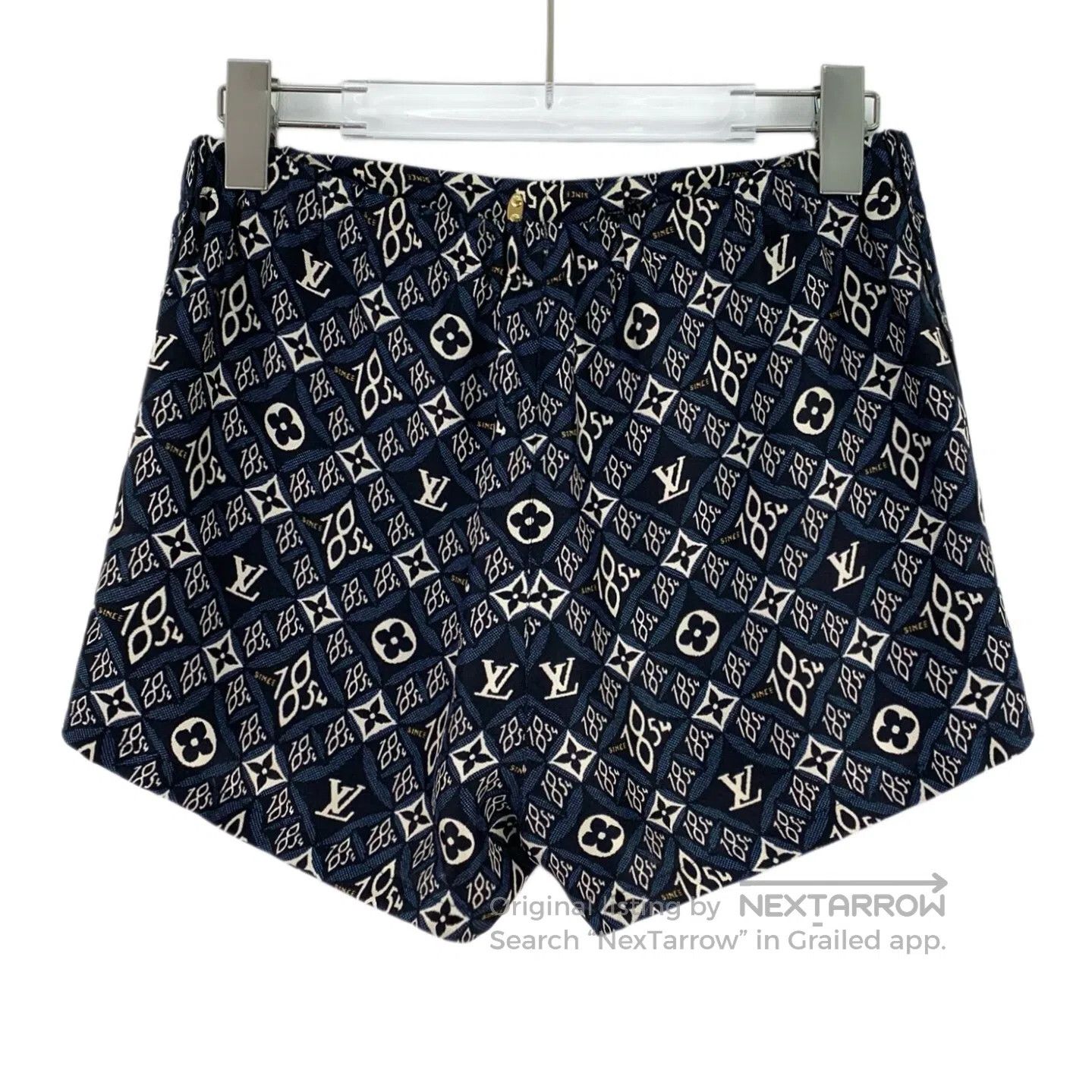 Louis Vuitton Louis Vuitton Dark Blue Logo Monogrammed Silk Casual Short Size US 34 / EU 50 - 2 Thumbnail
