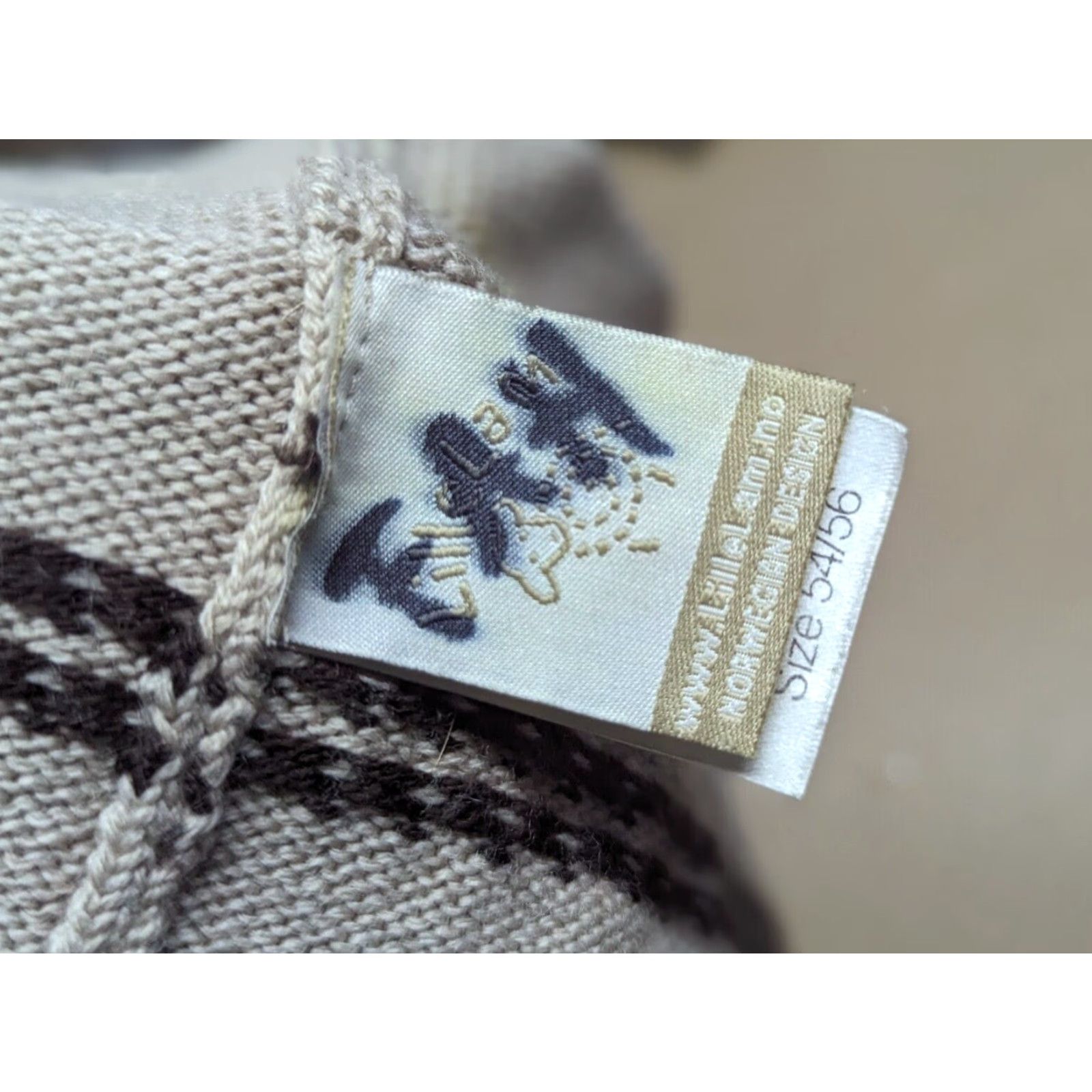 Vintage Lillelam Beanie Hat Womens Beige 56 Merino Wool Knitted Lightweight Fair Isle Hat 54-56 Wool Beanie Womens Size ONE SIZE - 3 Thumbnail