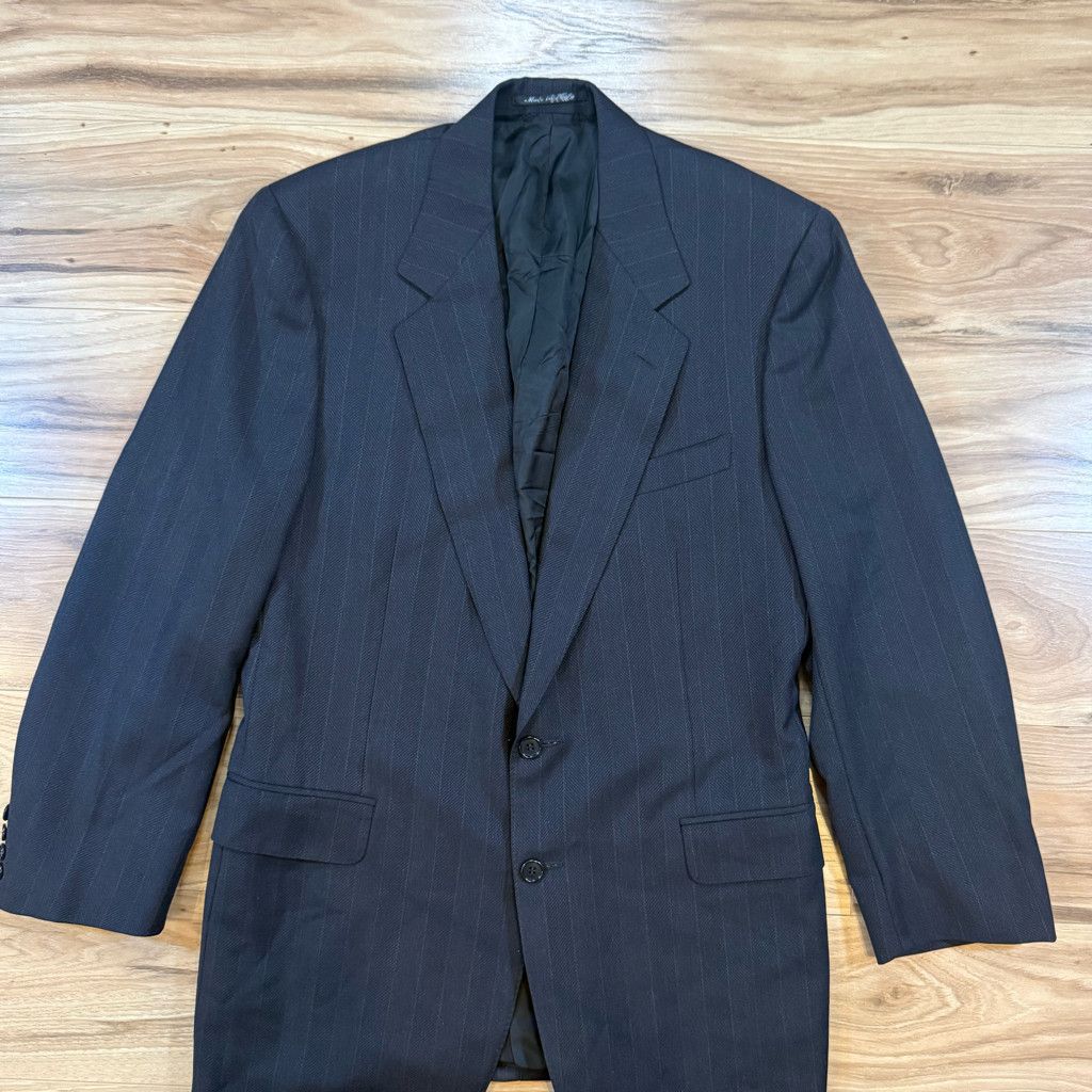 J Brand Canali Men’s Wool Blazer Navy Pinstripe 40R Size 40R - 1 Thumbnail