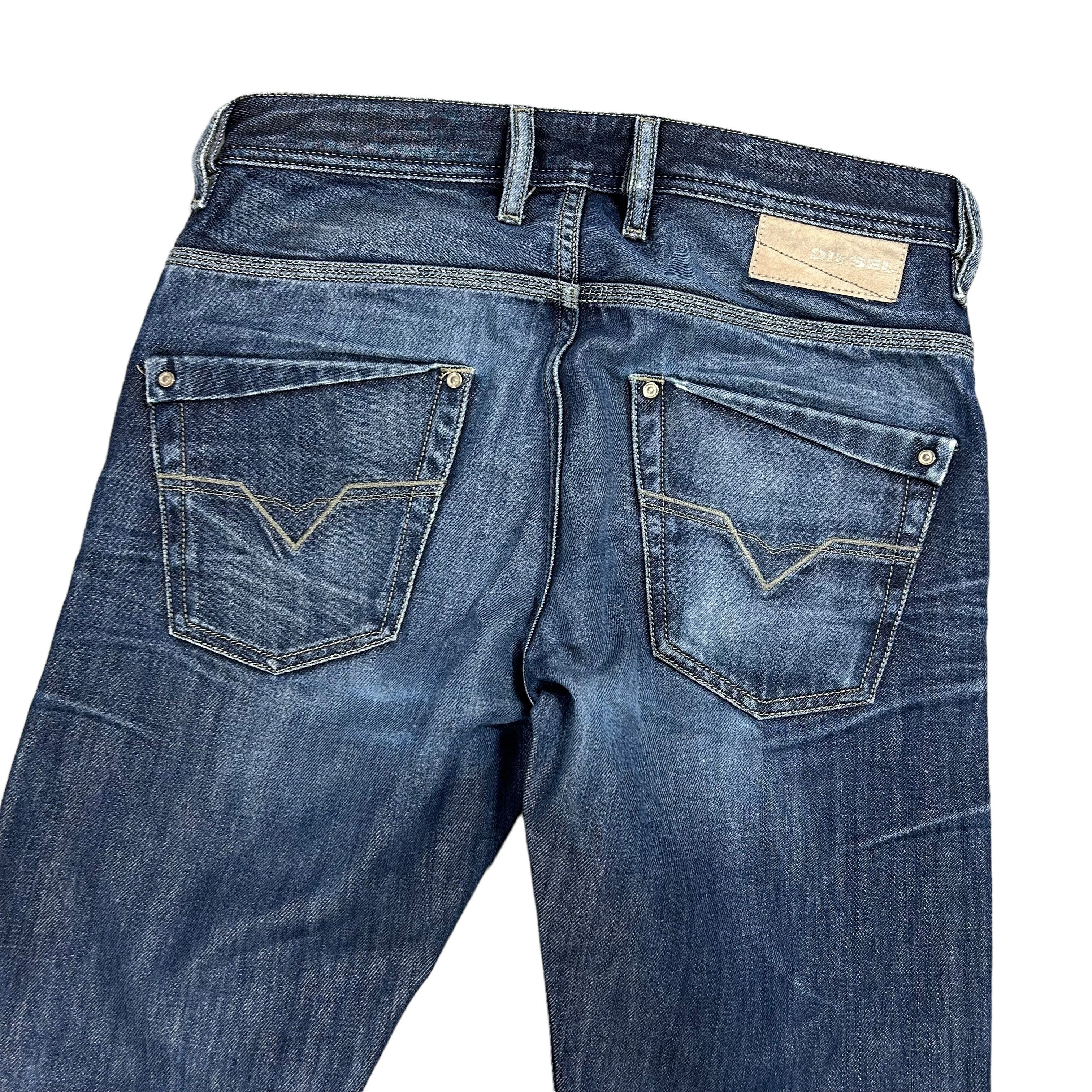 Diesel Diesel Krooley Men's Slim Straight Blue Denim Jeans W29L32 Size US 29 - 4 Thumbnail