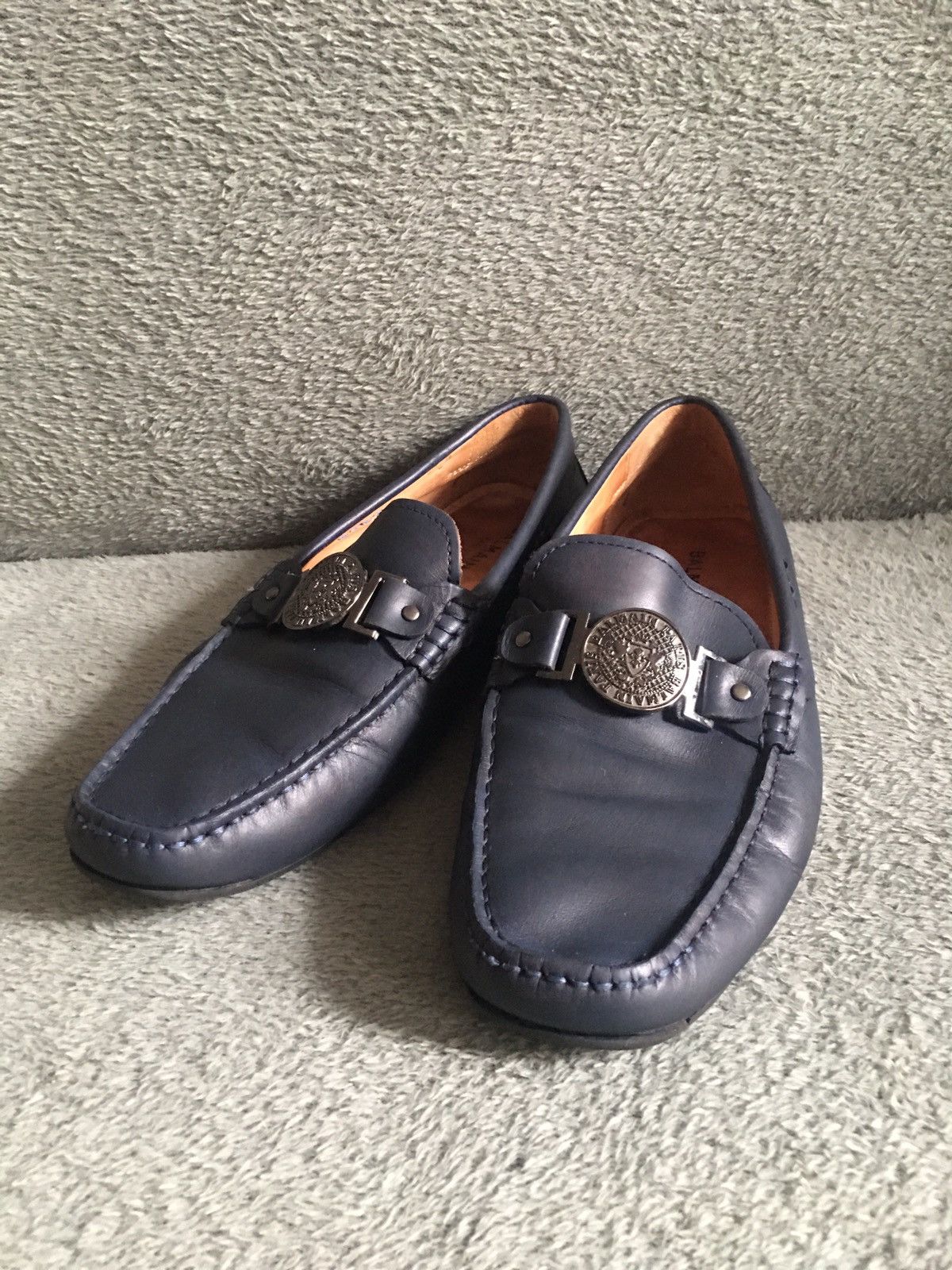 Balmain BALMAIN Leather Loafers Flats Navy Blue EU 42 Size US 9 / EU 42 - 2 Thumbnail