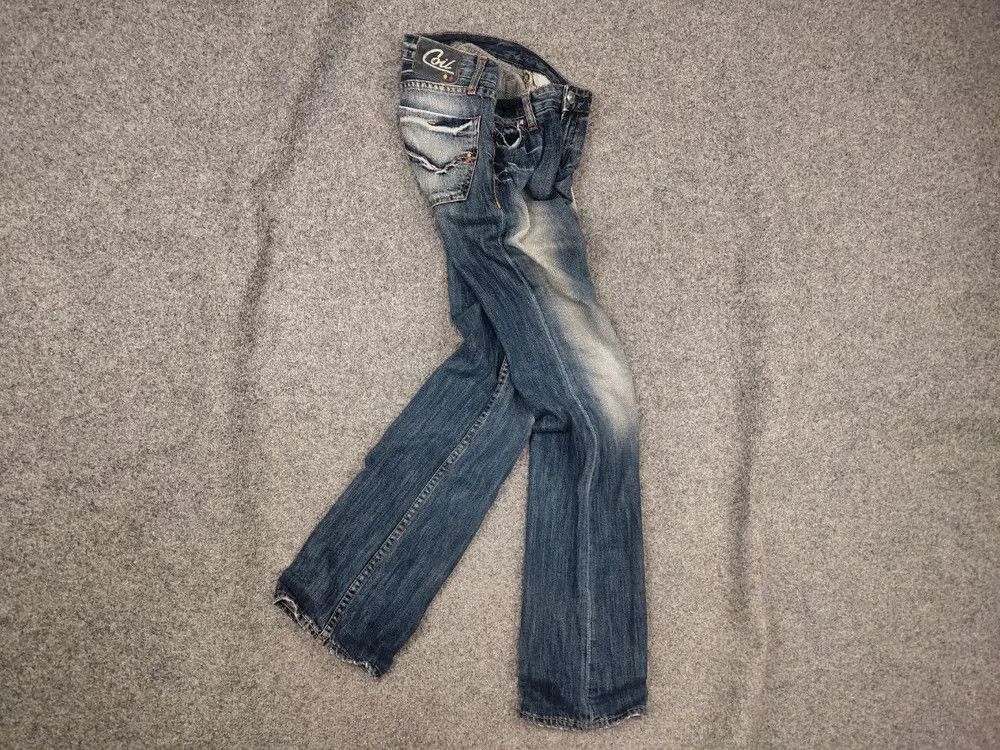 Japanese Brand Vintage Coil Y2K Style Opium Flared Distressed denim Jeans Size 26" / US 2 / IT 38 - 1 Thumbnail