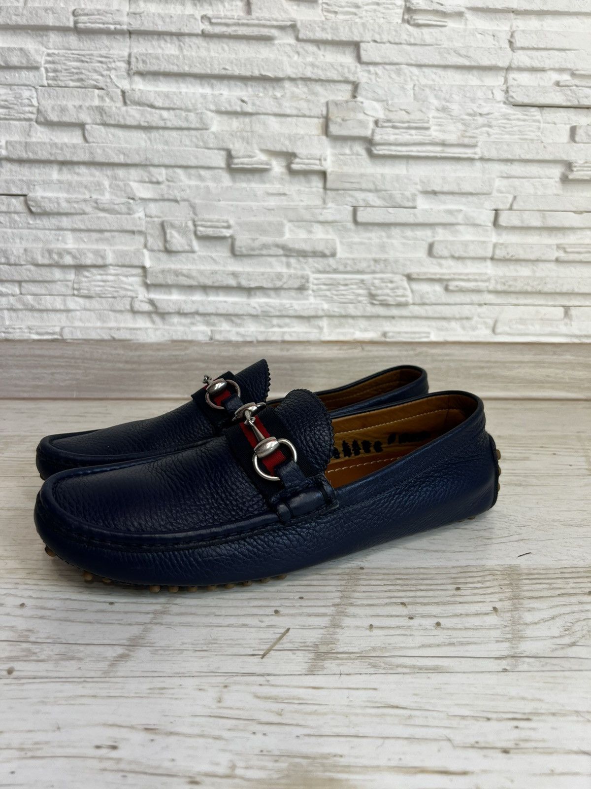 Gucci Gucci Dark Blue Leather Loafers Moccasins US 7.5 EU40.5 Size US 7.5 / EU 40-41 - 1 Thumbnail