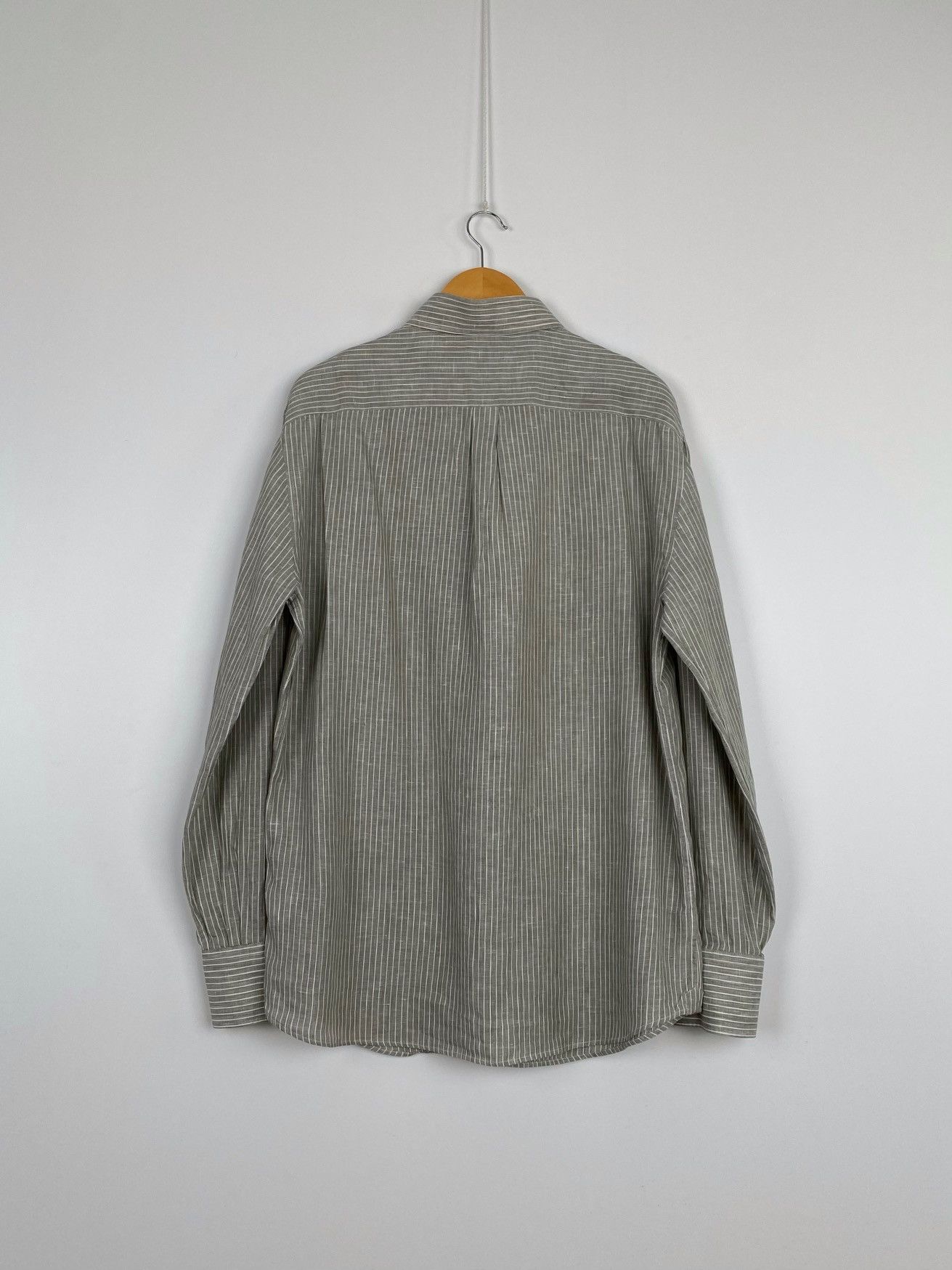 Brunello Cucinelli Brunello Cucinelli Linen Striped Shirt Size US XXL / EU 58 / 5 - 2 Thumbnail