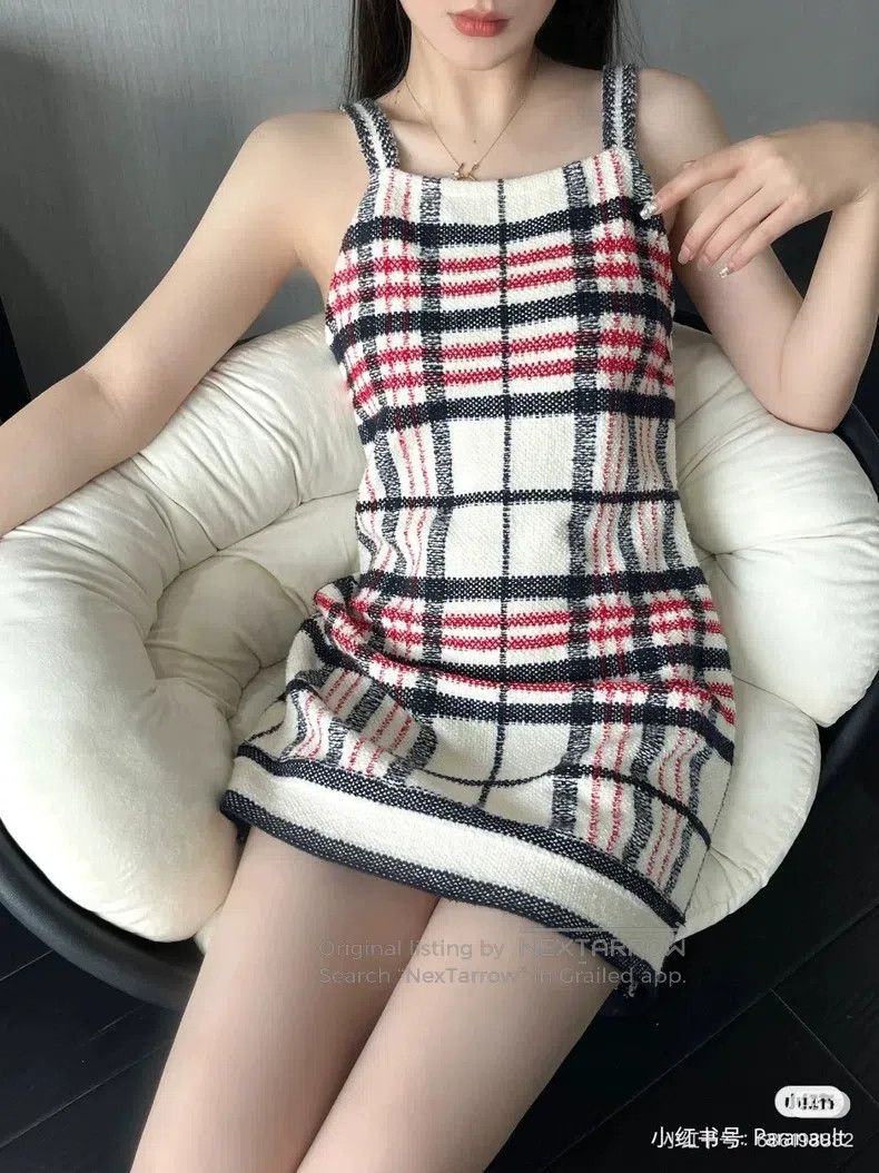 Dior Dior White and blue checkered letter logo woollen suspende Size S / US 4 / IT 40 - 6 Thumbnail