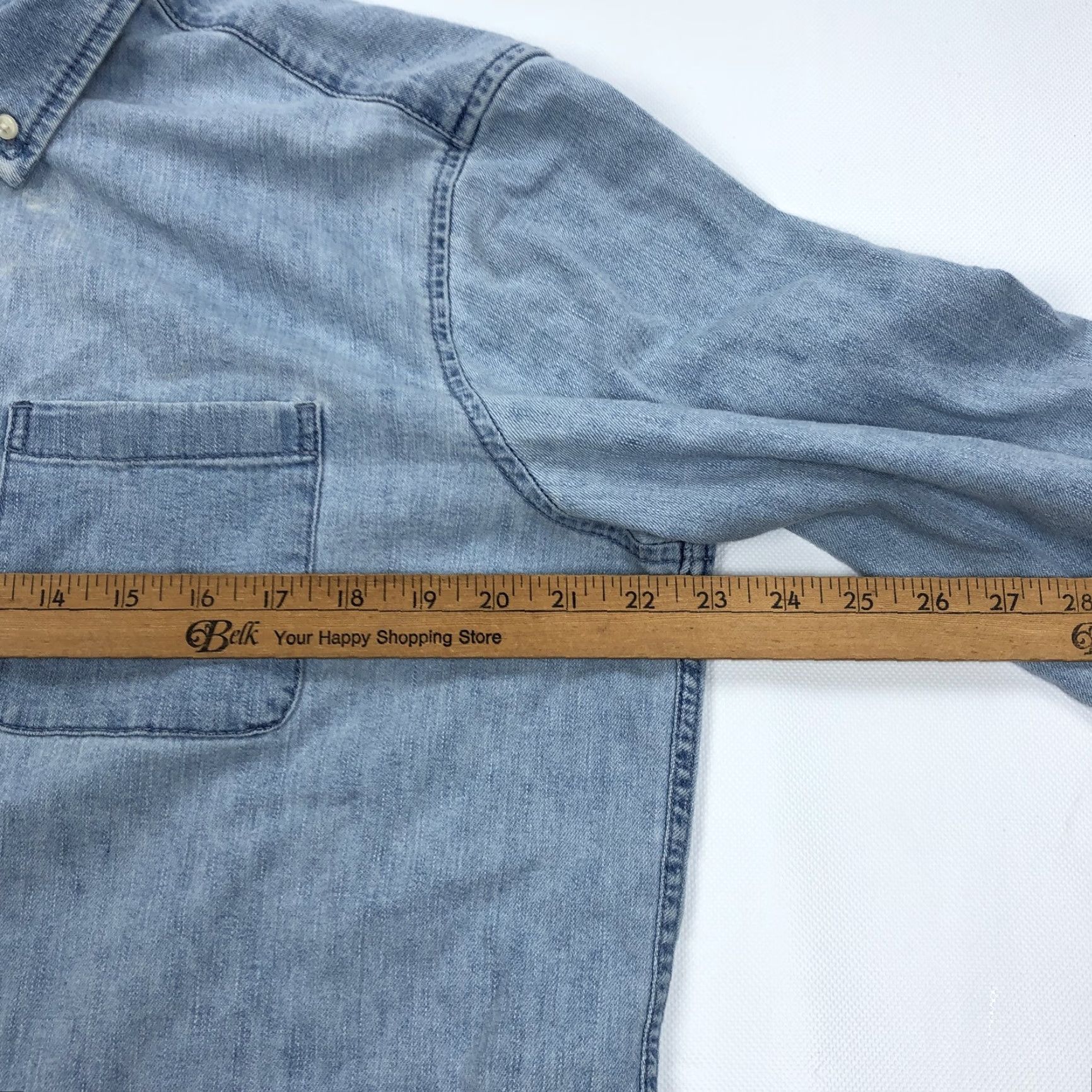 Gap GAP Men's Light Indigo Denim Button-Down Shirt Long Sleeve Casual Size L Model FA21 LS 1 PKT Size US L / EU 52-54 / 3 - 6 Thumbnail