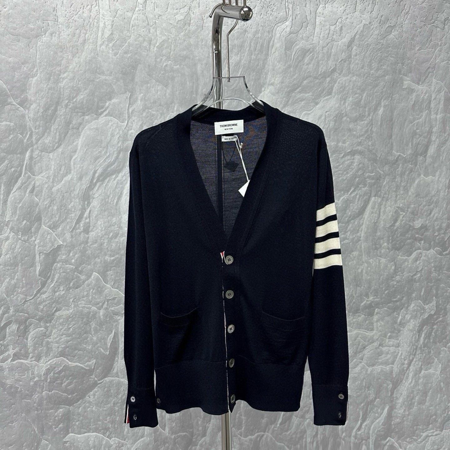 Thom Browne Thom Browne Striped V-Neck Wool Cardigan Size US M / EU 48-50 / 2 - 2 Thumbnail
