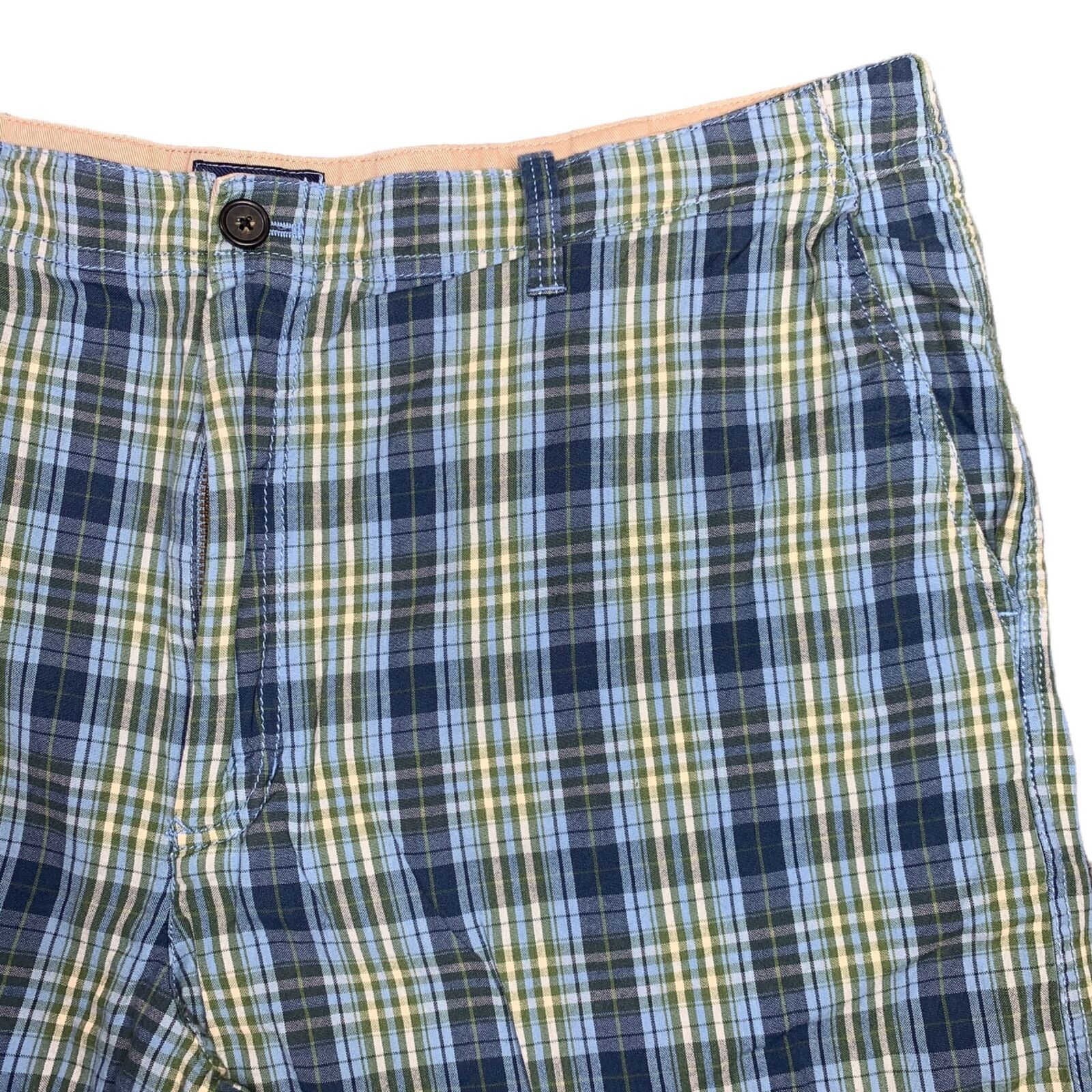 Izod IZOD Jeans Cotton Shorts Plaid Blue Green Summer Beach Golf Size US 40 / EU 56 - 2 Thumbnail