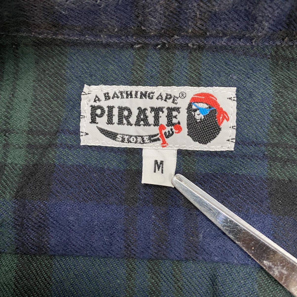 Vintage A Bathing Ape Pirate Plaid Flannel Shirts