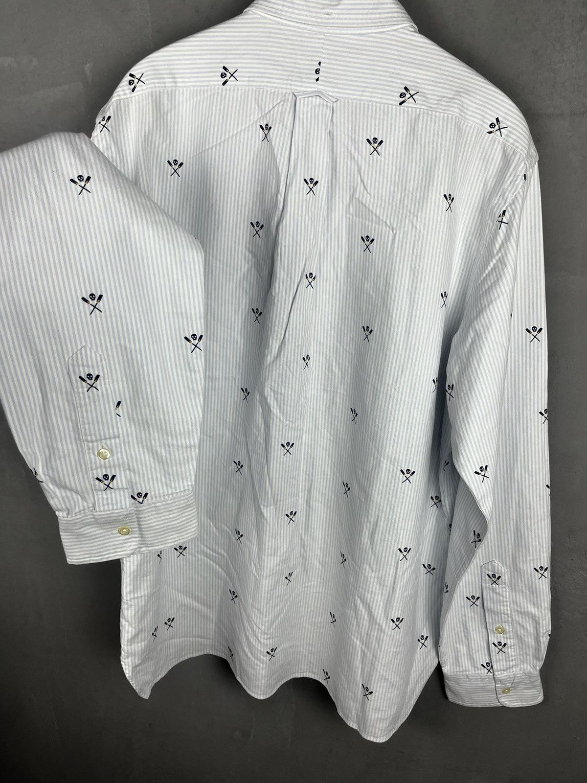 Polo Ralph Lauren × Ralph Lauren Ralph Lauren oxford skull printed stripped varsity shirt Size US XL / EU 56 / 4 - 11 Thumbnail