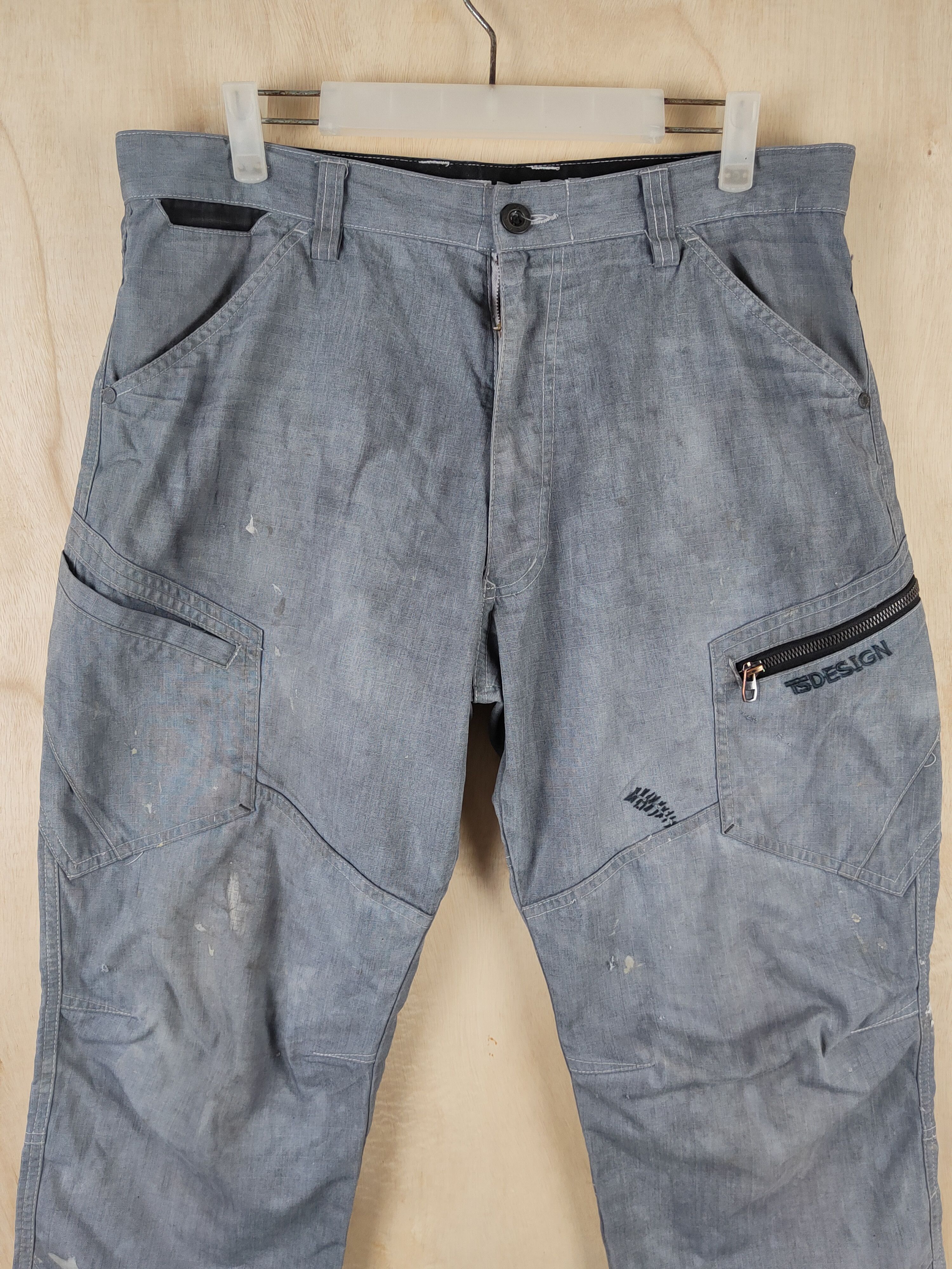 Japanese Brand TS Design Gray Faded Multipocket Tactical Cargo Pants #S2472 Size US 34 / EU 50 - 2 Thumbnail