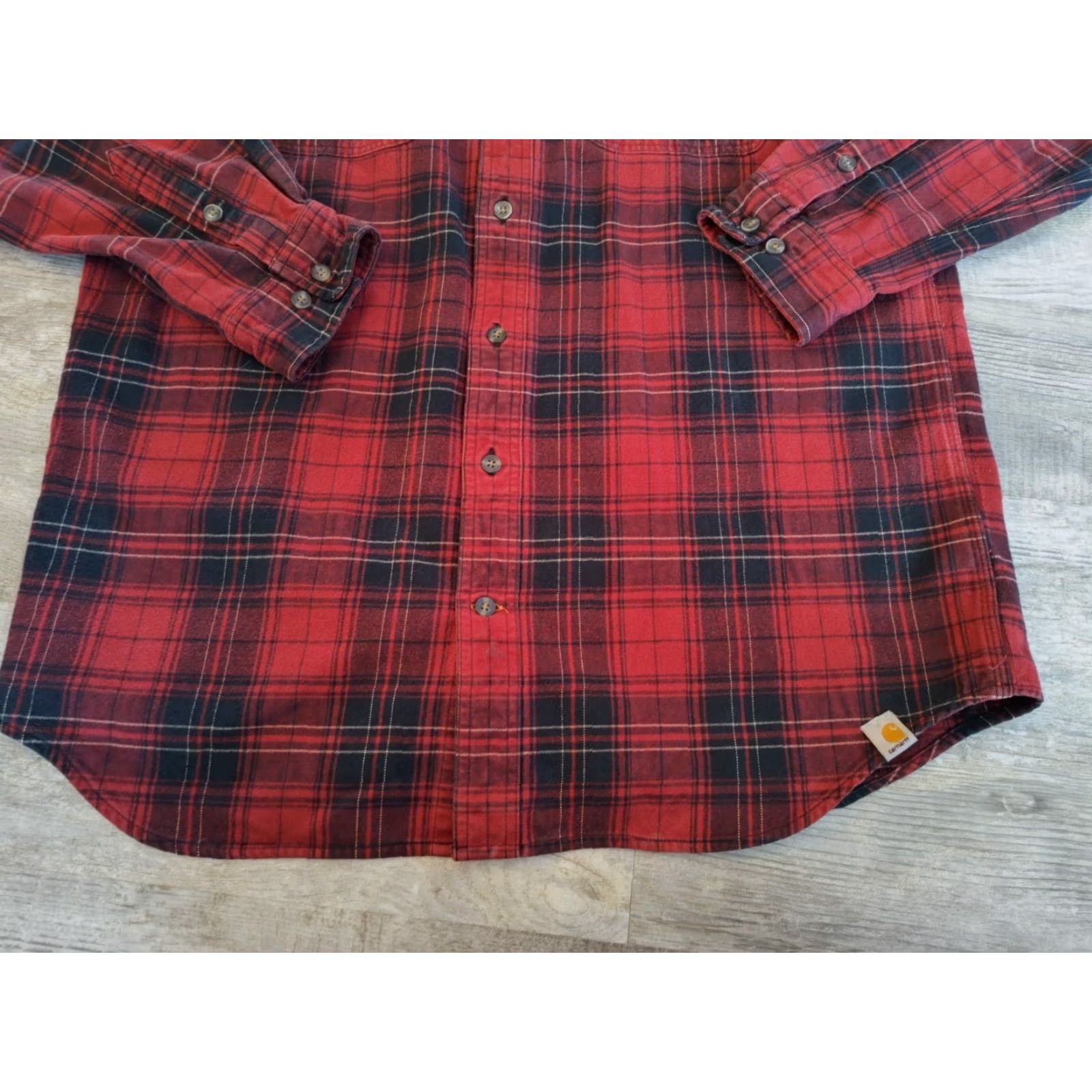 Carhartt VINTAGE Carhartt Men’s Heavyweight Flannel Shirt Size Large Tall Red & Black Plaid Workwear Size US L / EU 52-54 / 3 - 3 Thumbnail