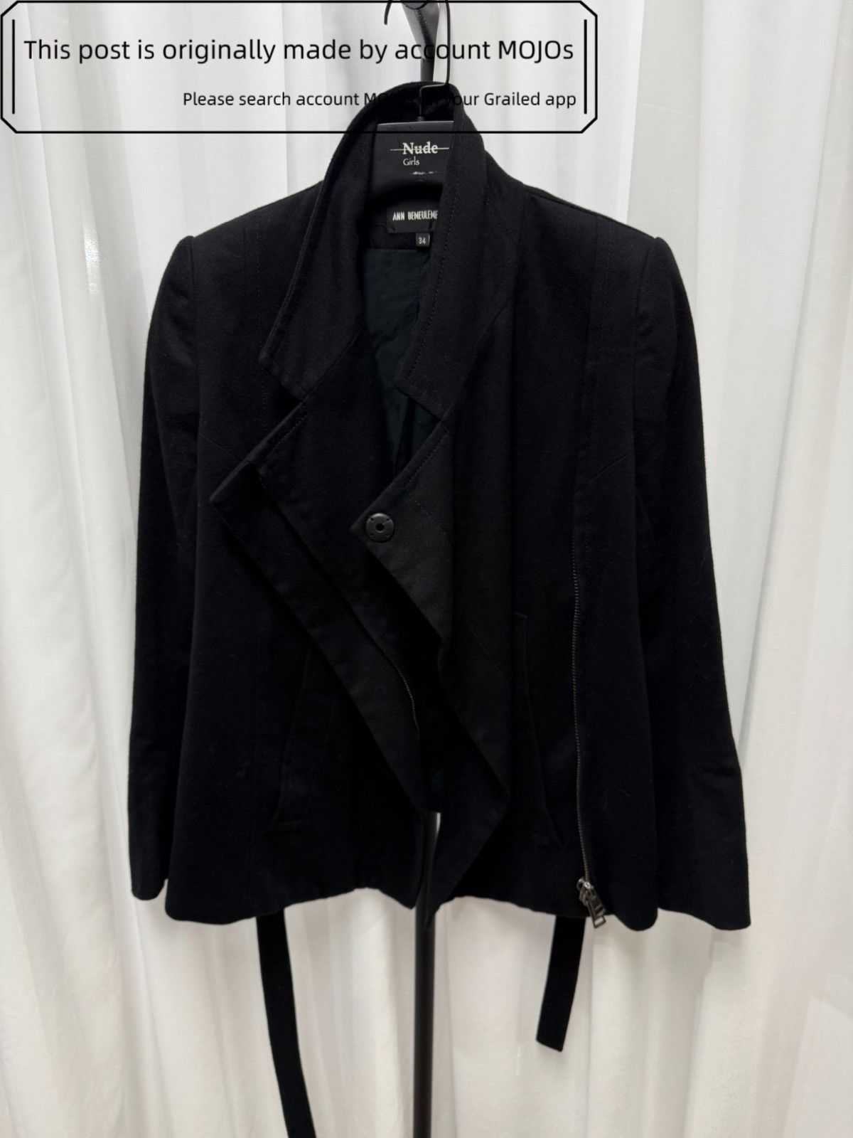 Ann Demeulemeester Sz 34 Ann Demeulemeester Hidden Zip-Up Jacket mojos131220263 Size US XS / EU 42 / 0 - 8 Thumbnail