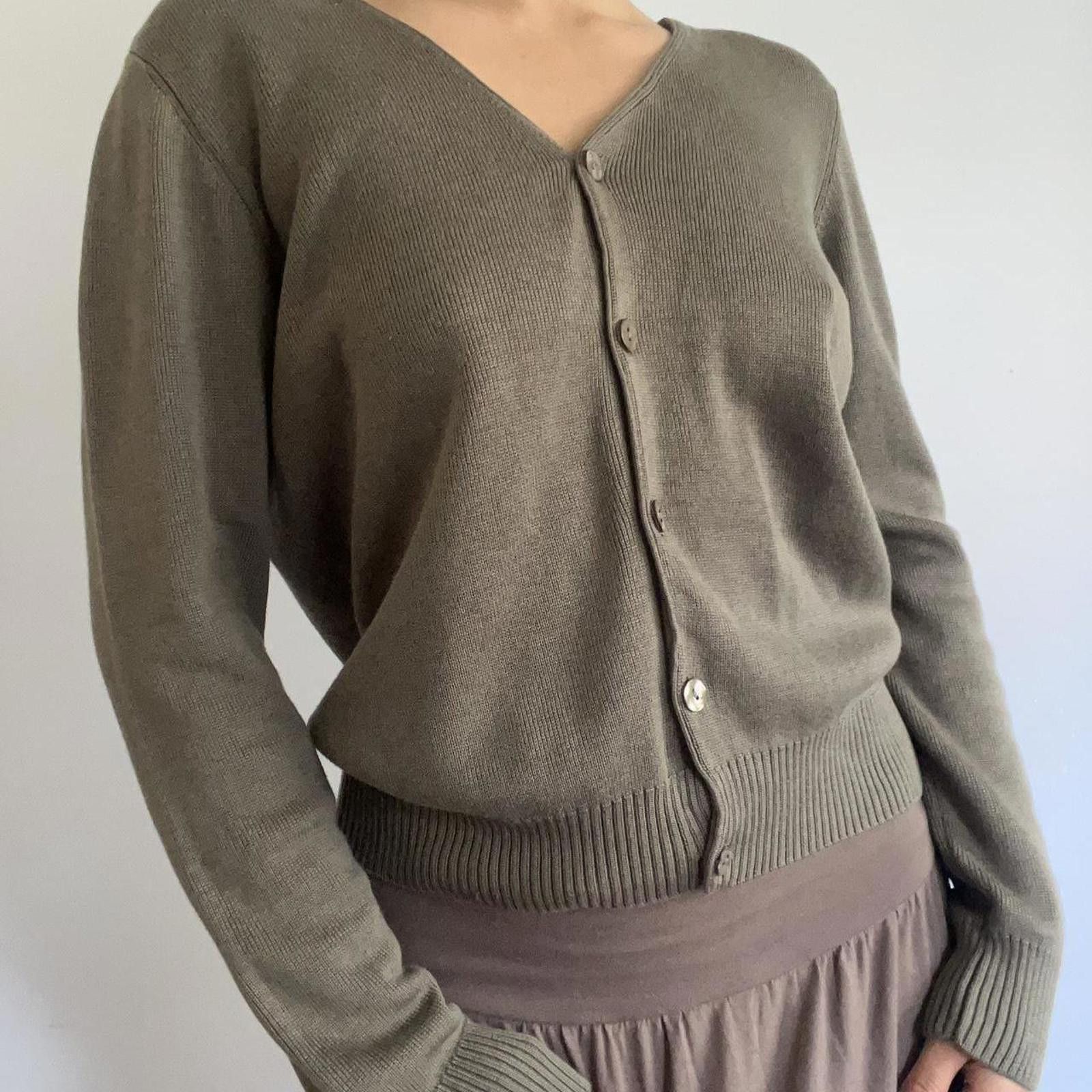 Tommy Bahama Green cotton and silk cardigan with mother of pearl buttons Size ONE SIZE - 5 Thumbnail