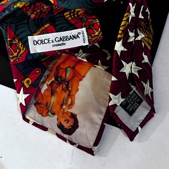 Dolce & Gabbana Dolce & Gabbana Tie Extraordinary Peek a Boo Pin Up Girl Med Size ONE SIZE - 2 Thumbnail
