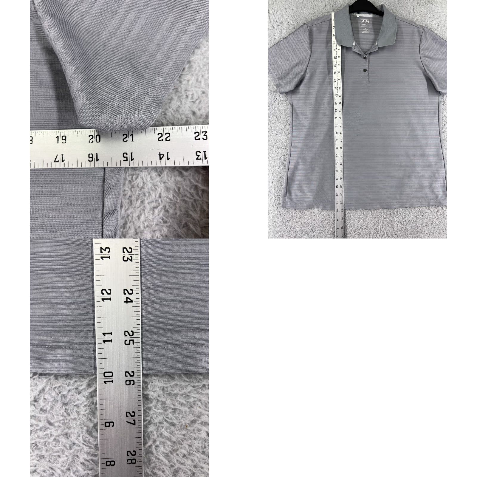 Adidas Adidas Polo Shirt Mens XL Gray Striped Polyester Golf Polo Shirt - Men’s, Short Sleeve, - Golf, Athletic, American, Sports Size US XL / EU 56 / 4 - 9 Thumbnail