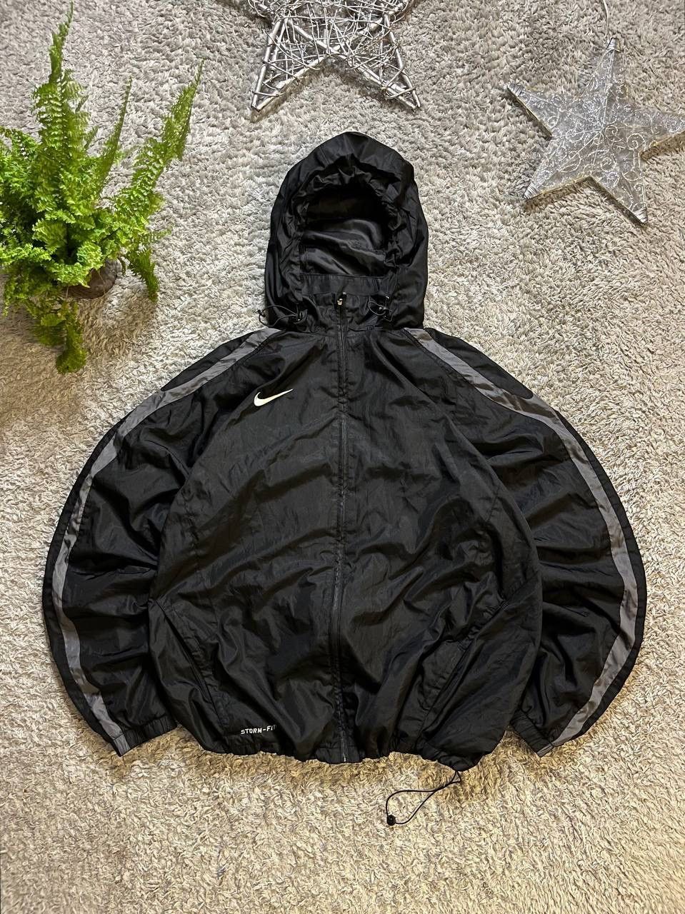 OOs Nike Vintage Jacket Nylon Swoosh Hooded Drill