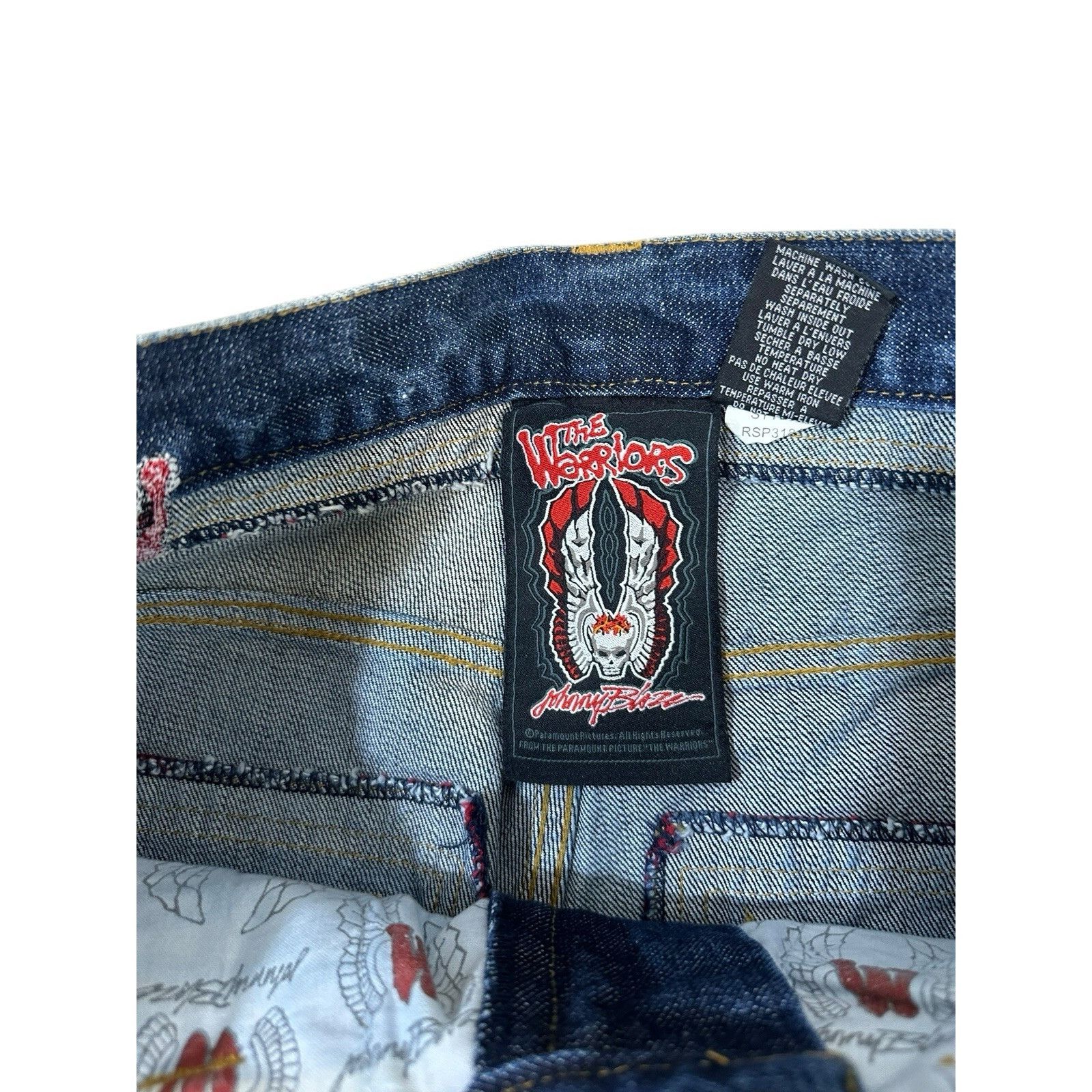 Other Vintage Johnny Blaze X The Warriors Rare Cargo Denim Jeans Y Size US 34 / EU 50 - 7 Thumbnail