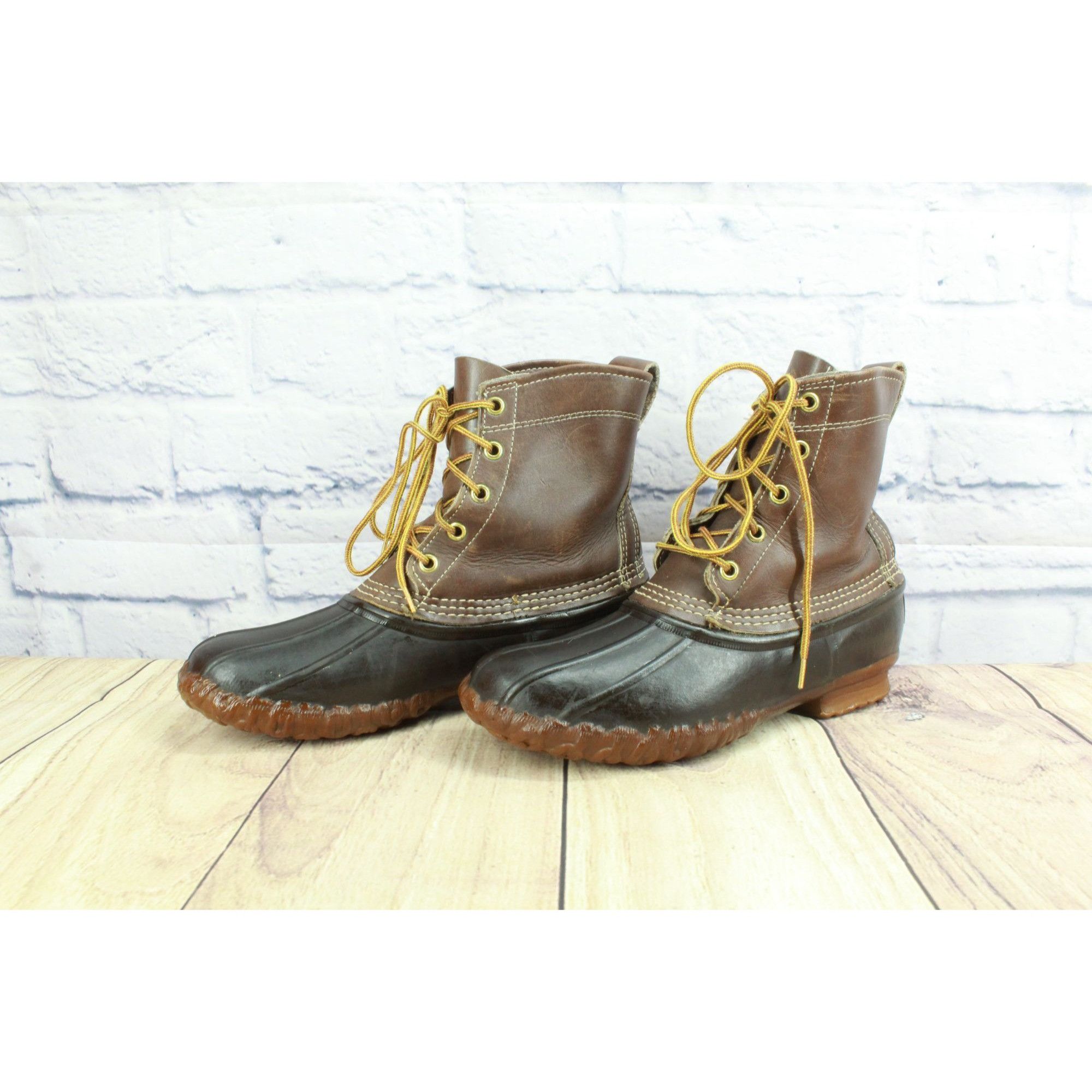 Leather Vintage LL Bean Women's Leather Unlined Hunting Duck Boots Size US 7 / IT 37 - 2 Thumbnail