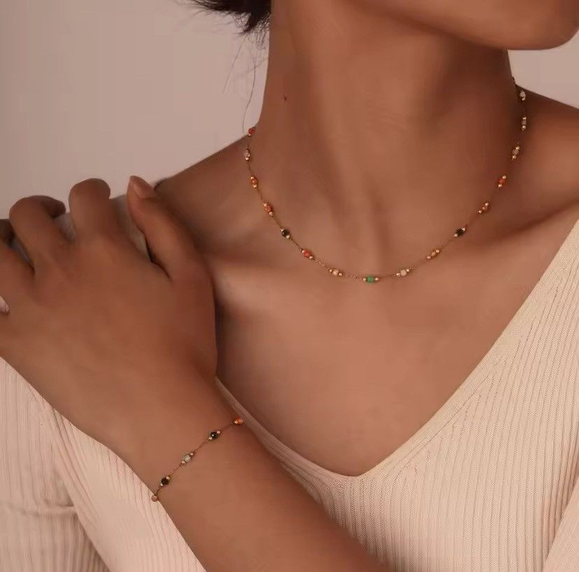 Other Stainless Steel Beads Charm Chain Bracelet Necklace Size ONE SIZE - 5 Thumbnail