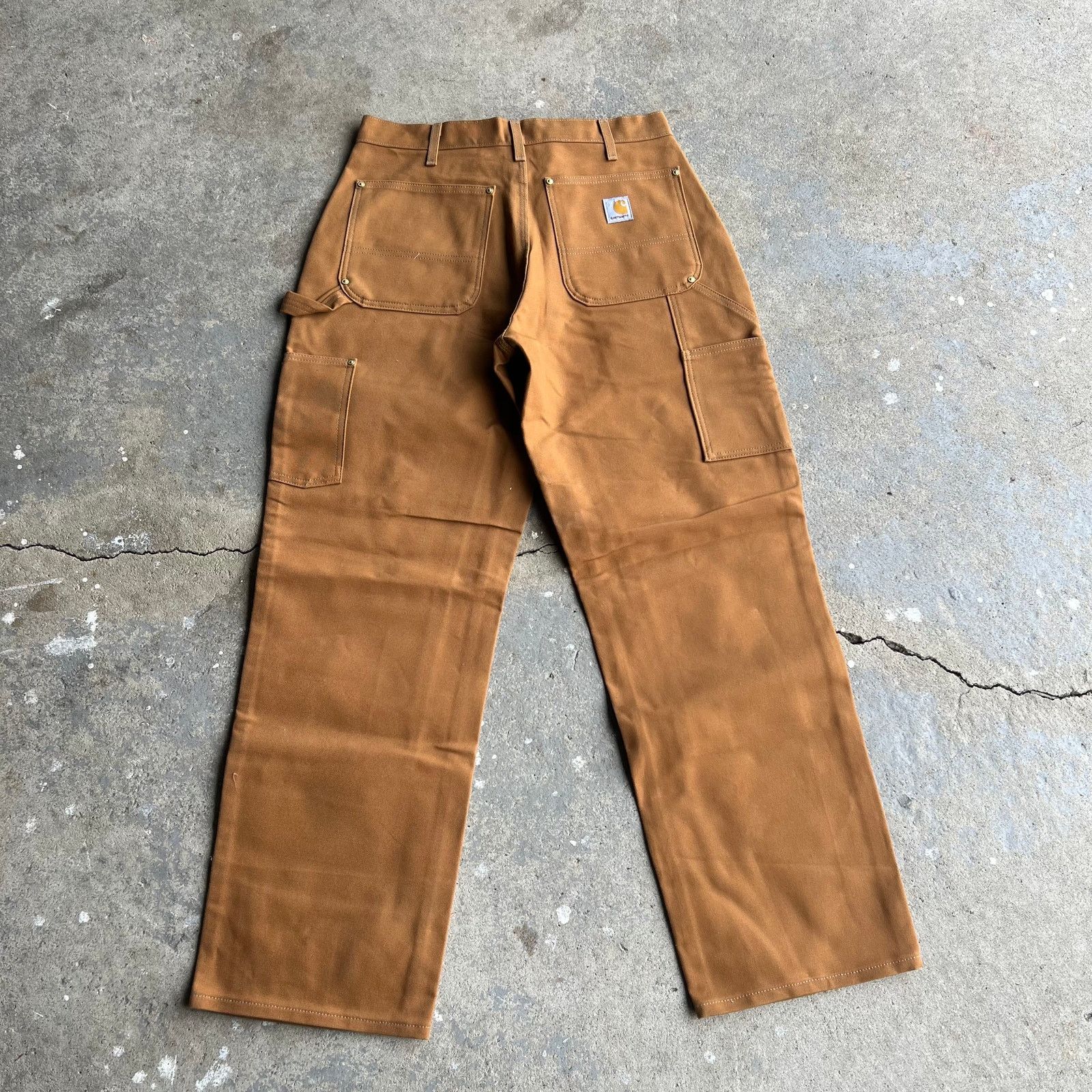 Vintage carhartt brown y2k double knee work carpenter pants